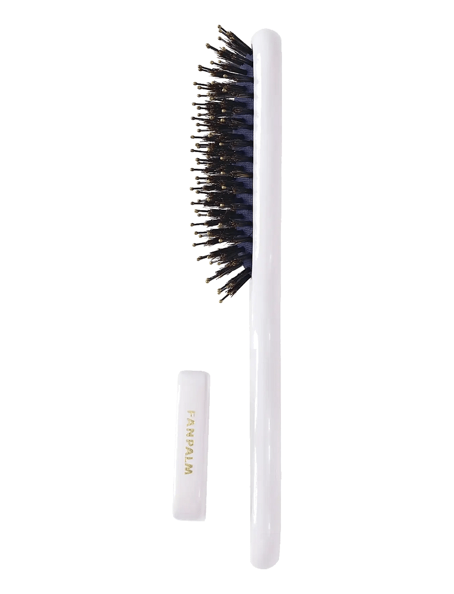 Fan Palm - Boar- & Nylon Hairbrush - glossy white - 2
