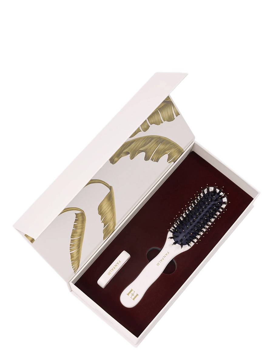 Fan Palm - Boar- & Nylon Hairbrush - glossy white - 3
