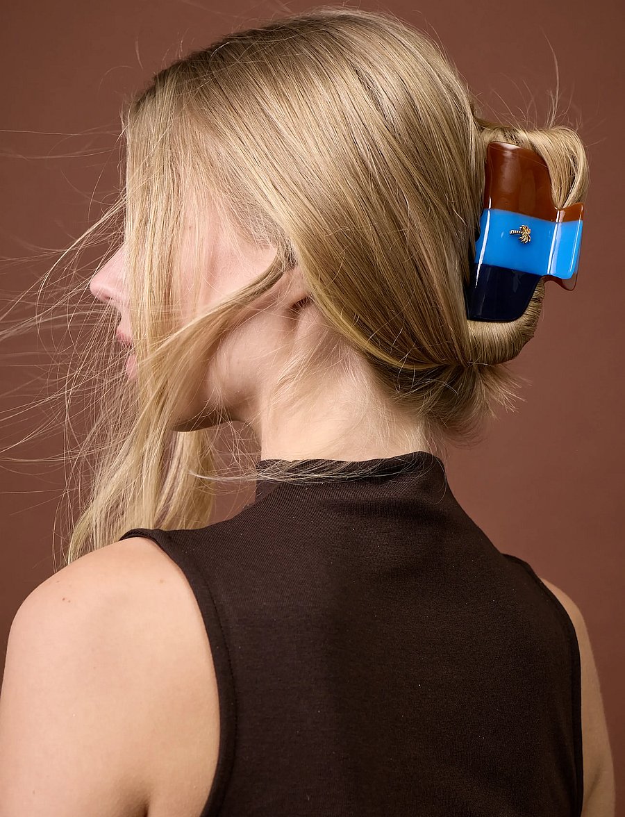 Fan Palm - Fan Palm Hair Clips - brown/blue/dark blue - 0