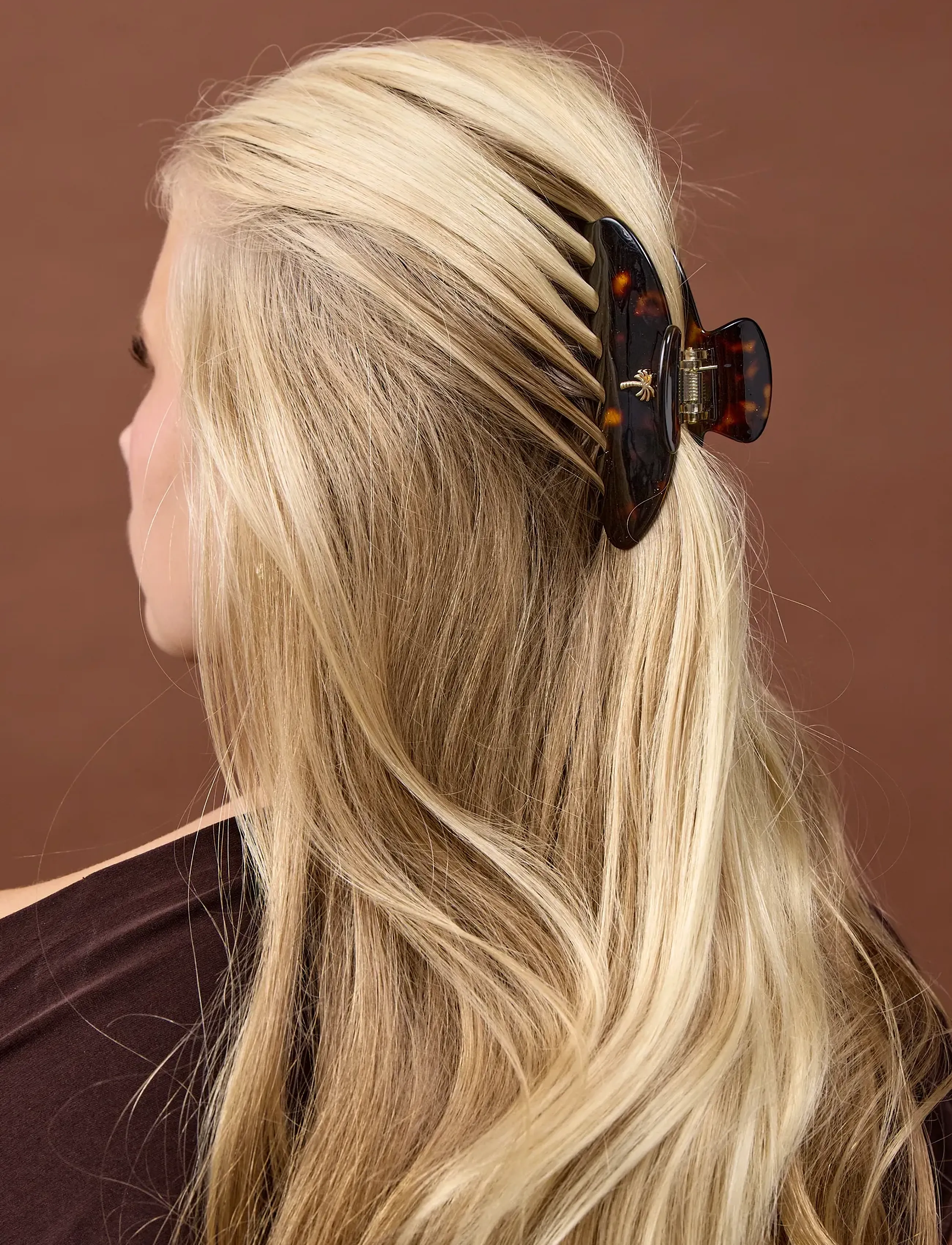 Fan Palm Hair Clips, One Size, Accessories, Braun - Claws, Beauty