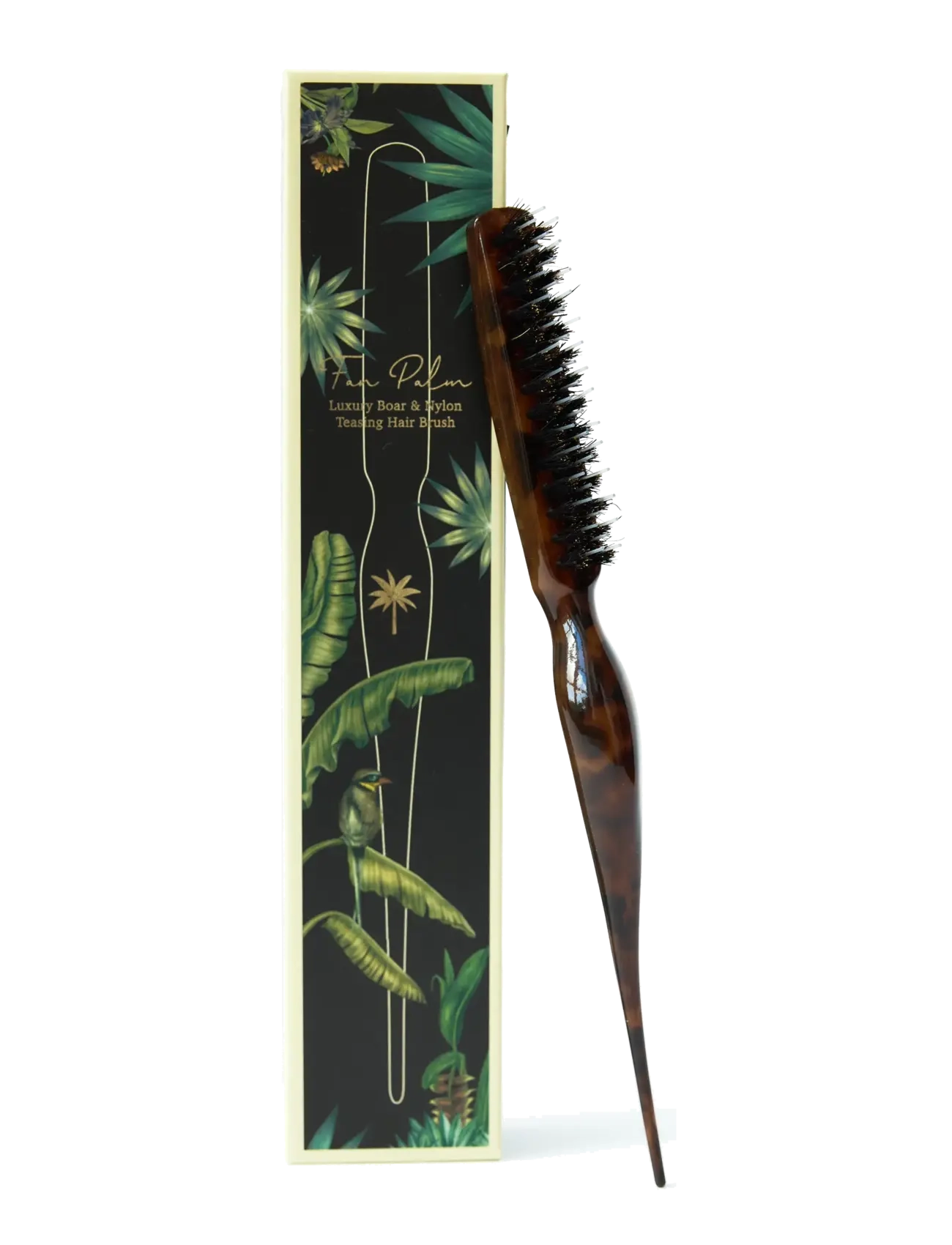 FANPALM Turtle Teasing Hair Brush - Vis alt - TURTLE PATTERN / brown