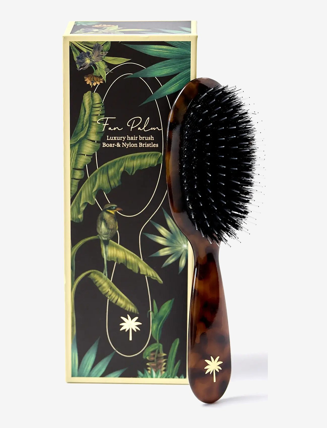 FANPALM Small Turtle Boar & Nylon Hair Brush - Brown - ONE SIZE