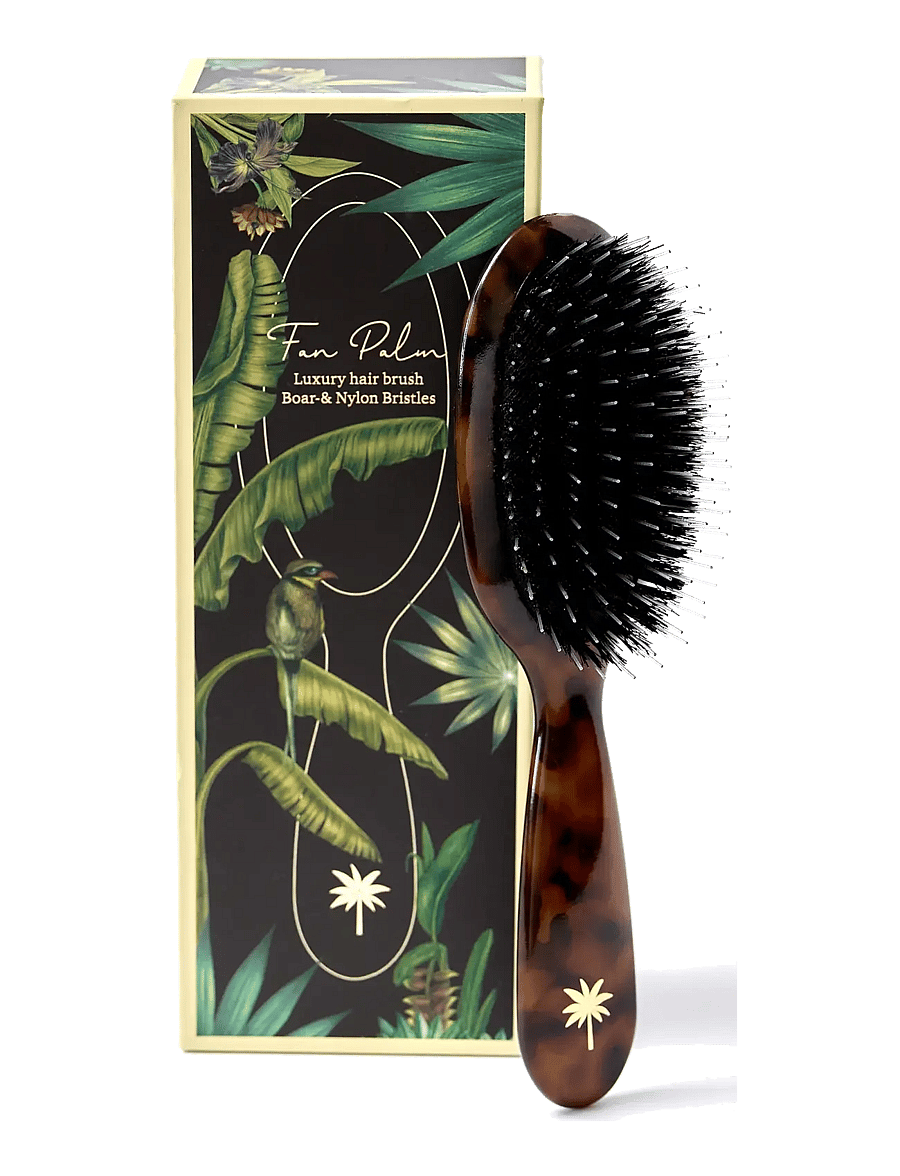 FANPALM - Small Turtle Boar & Nylon Hair Brush - paddle harjad - turtle pattern - 0