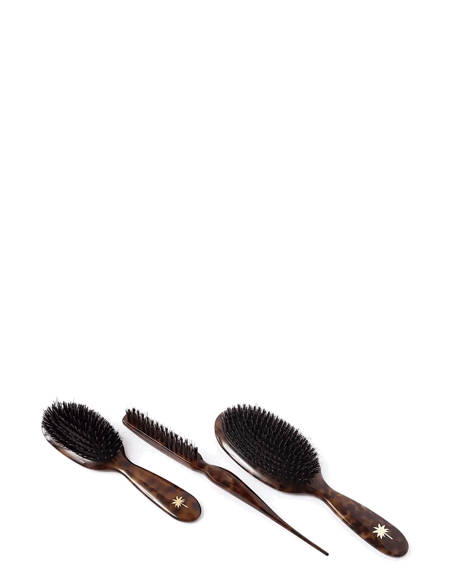FANPALM - Small Turtle Boar & Nylon Hair Brush - paddle harjad - turtle pattern - 3