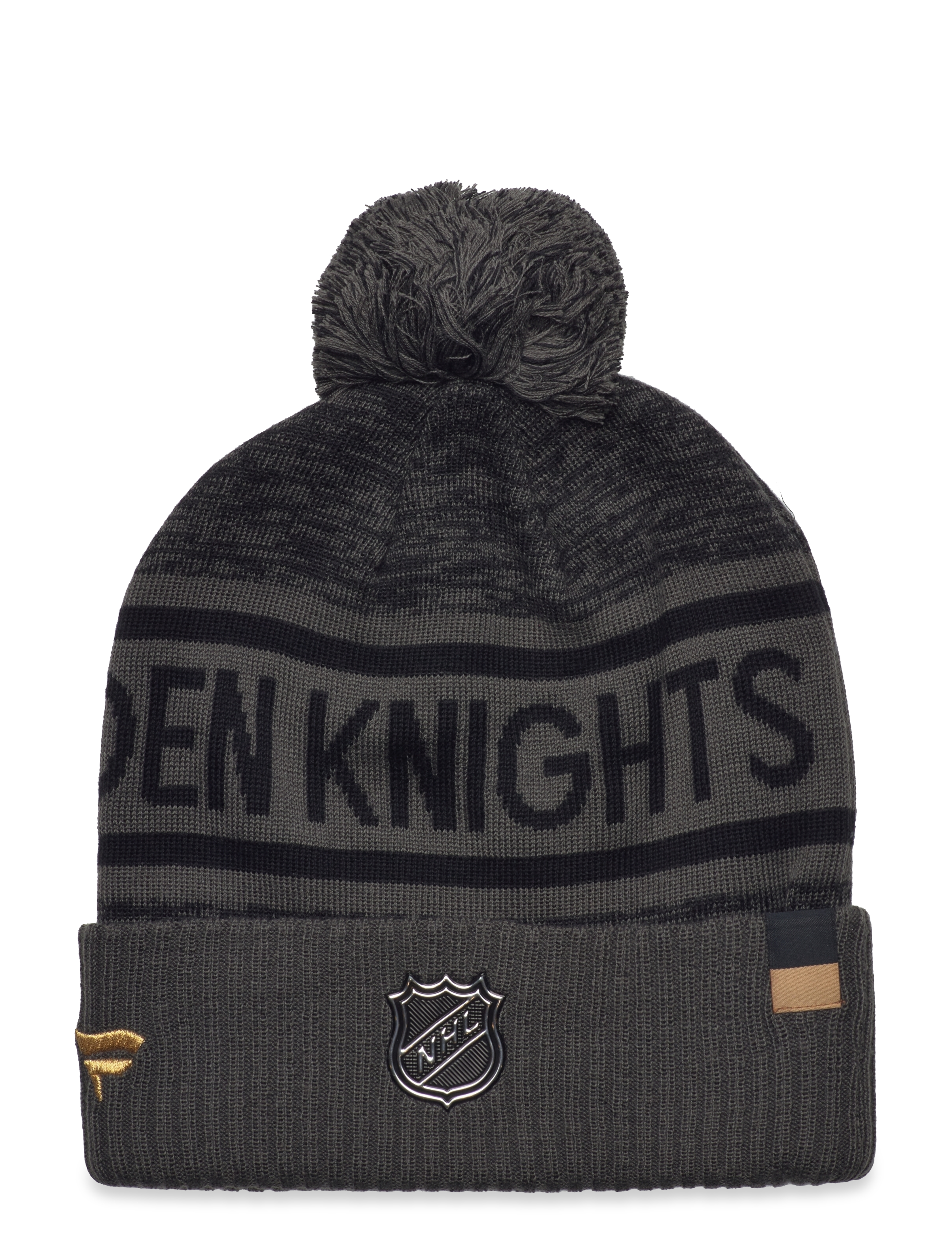 Authentic Pro Rink Heathered Cuffed Pom Knit - BLACK