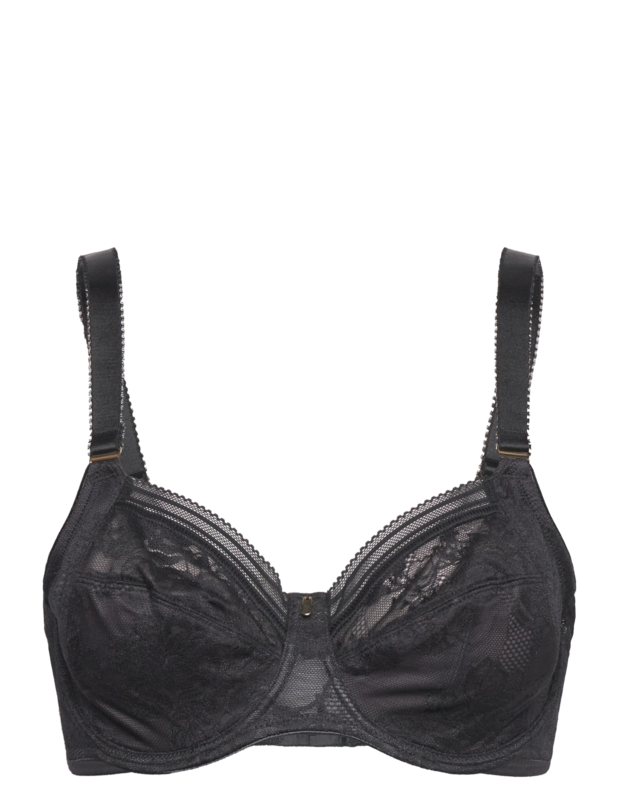Fantasie Fusion Lace Uw Side Support Bra 32 D, Kvinder, Blonde Bøjle Side Støtte BH, Sort, Str: 75 D