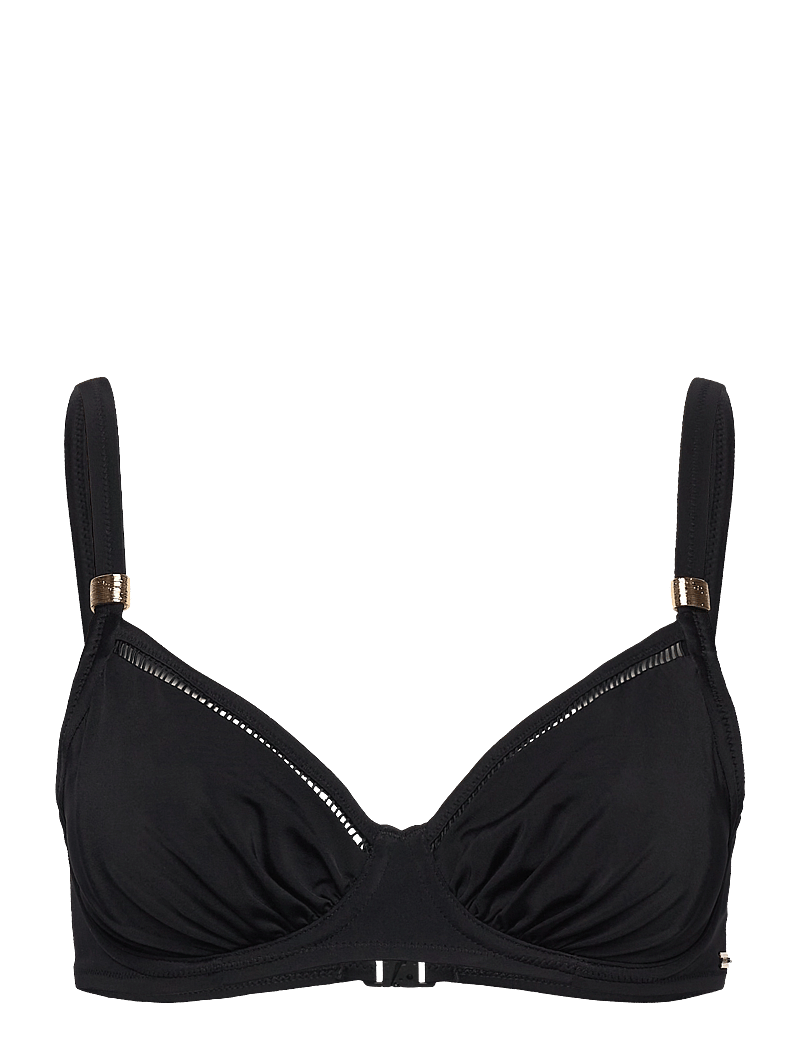 Fantasie - EAST HAMPTON UW GATHERED FULL CUP BIKINI TOP - bikinitoppe med bøjle - black - 0
