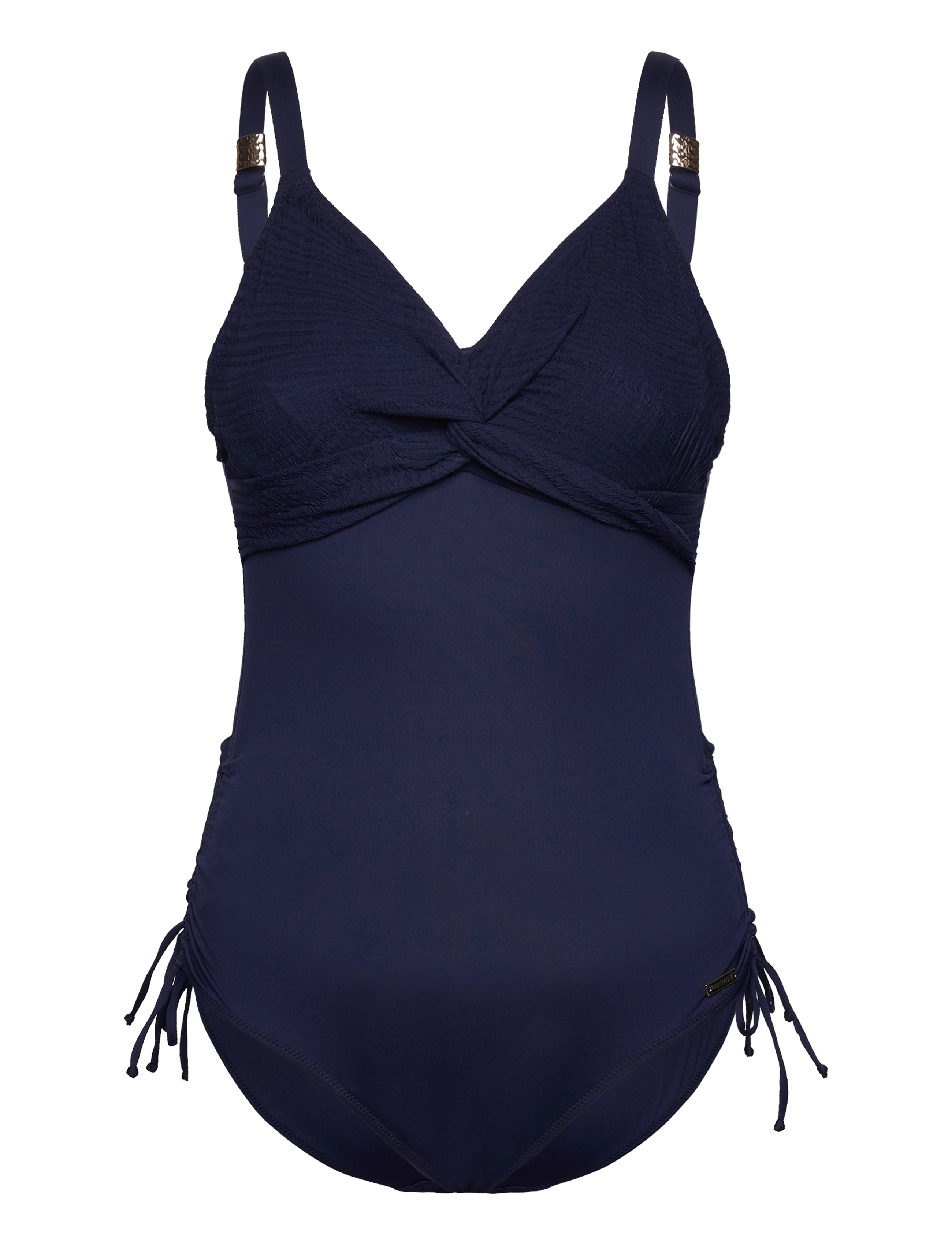 Fantasie Ottawa Uw Twist Front Swimsuit With Adjustable Leg, Kvinder, Bøjle Badedragt Med Snoet Front Og Justerbar Benudskæring, Blå, Str: F x 75