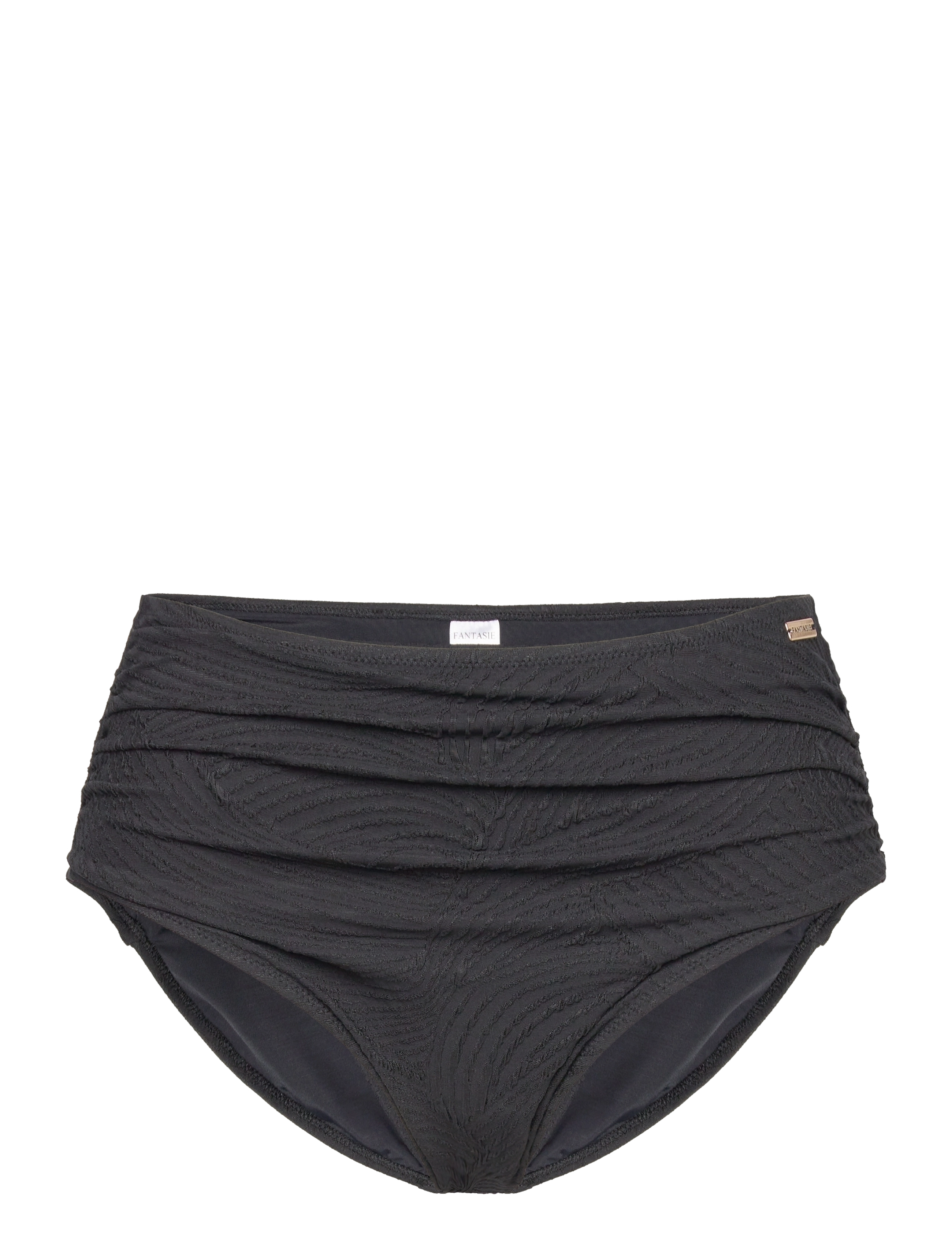 Fantasie Ottawa Deep Gathered Brief, Kvinder, Højtaljet Rynket Bikinitrusse, Sort, Str: M