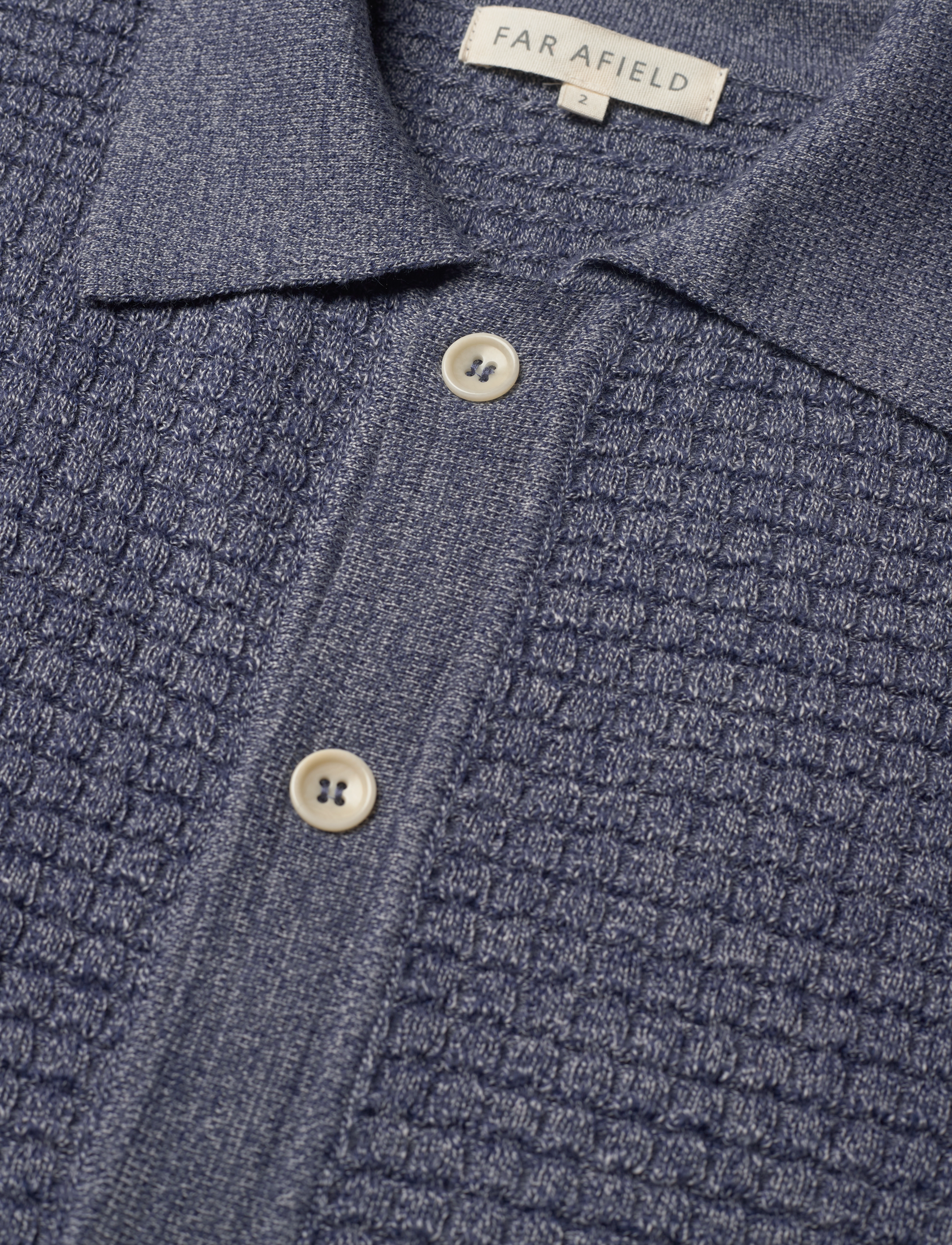 Far Afield - Velzy Cardigan - navy, seed pearl - 2
