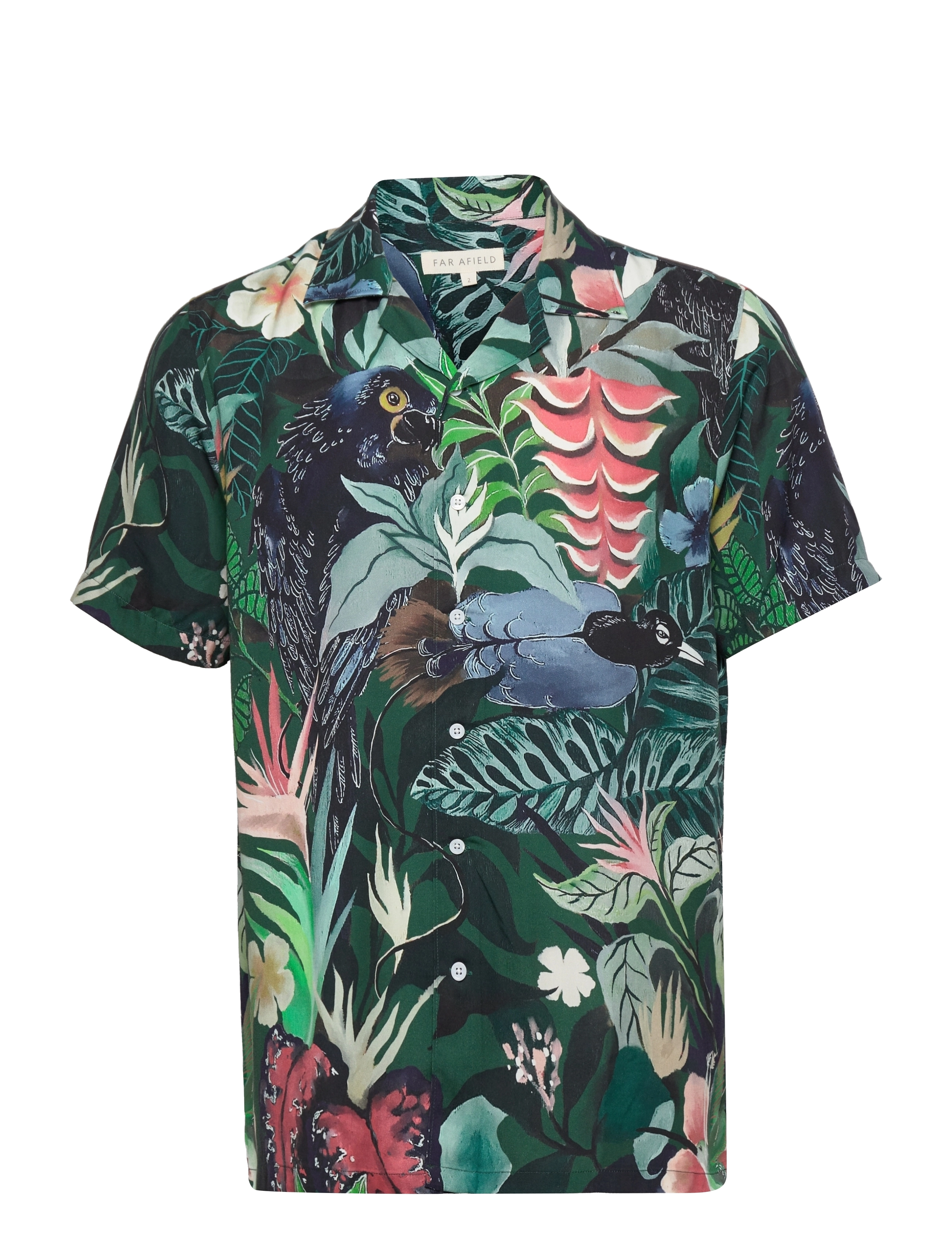 Far Afield - Stachio S/S Shirt - Vibrant Jungle - navy - 0