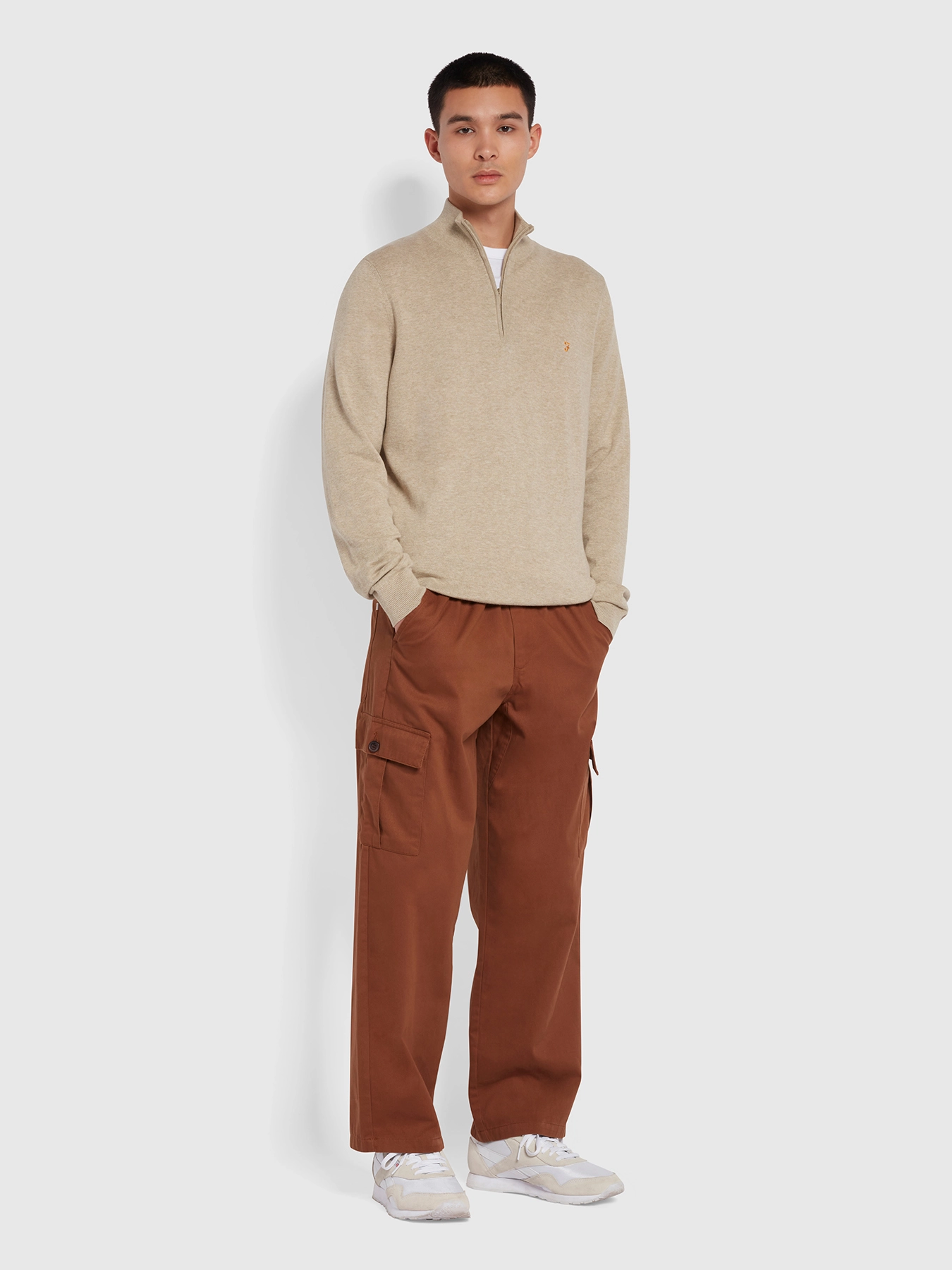 Farah - REDCHURCH COTTON 1/4 - smoky brown marl - 4