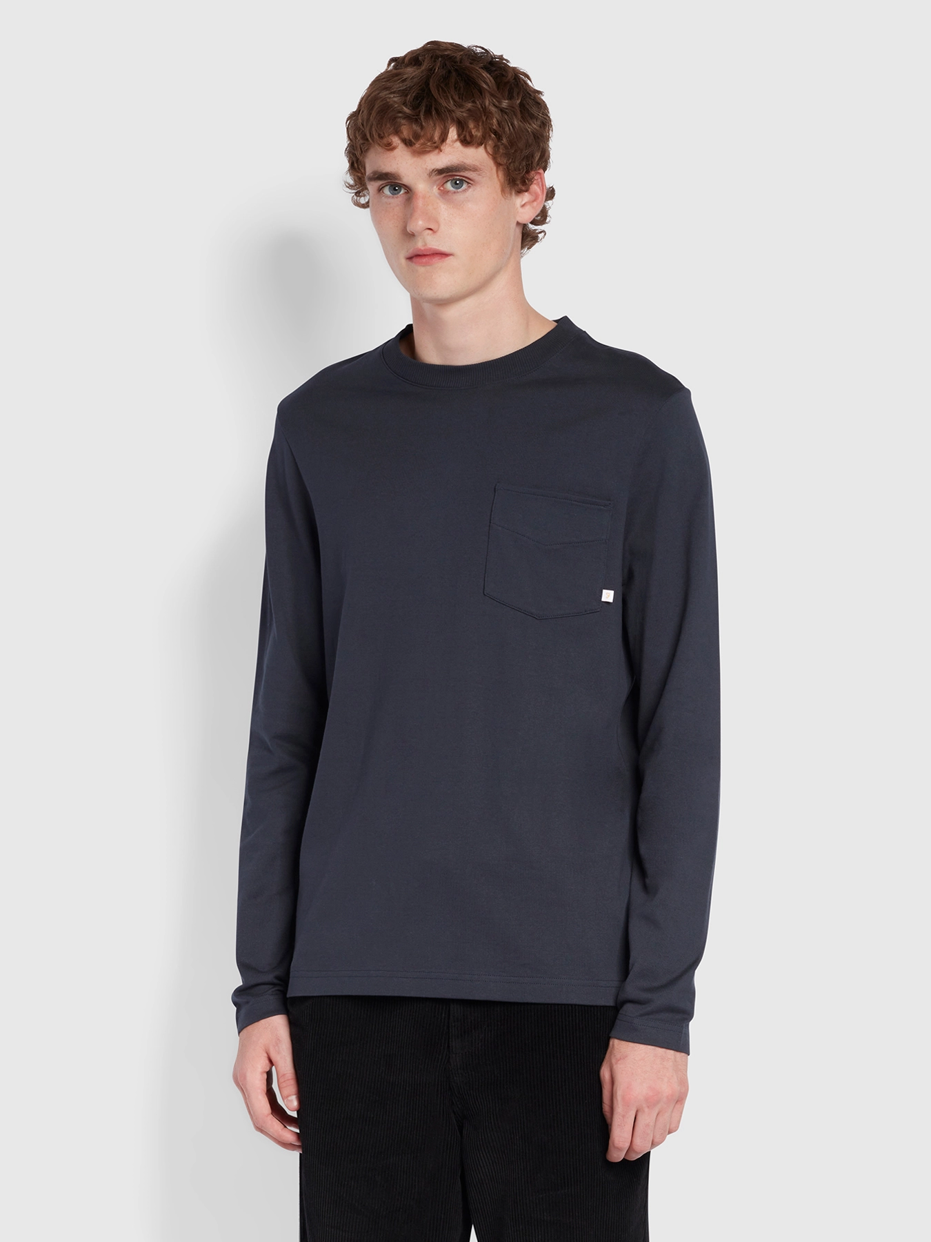 Farah - WEYMOUTH LS PKT TEE - true navy - 2