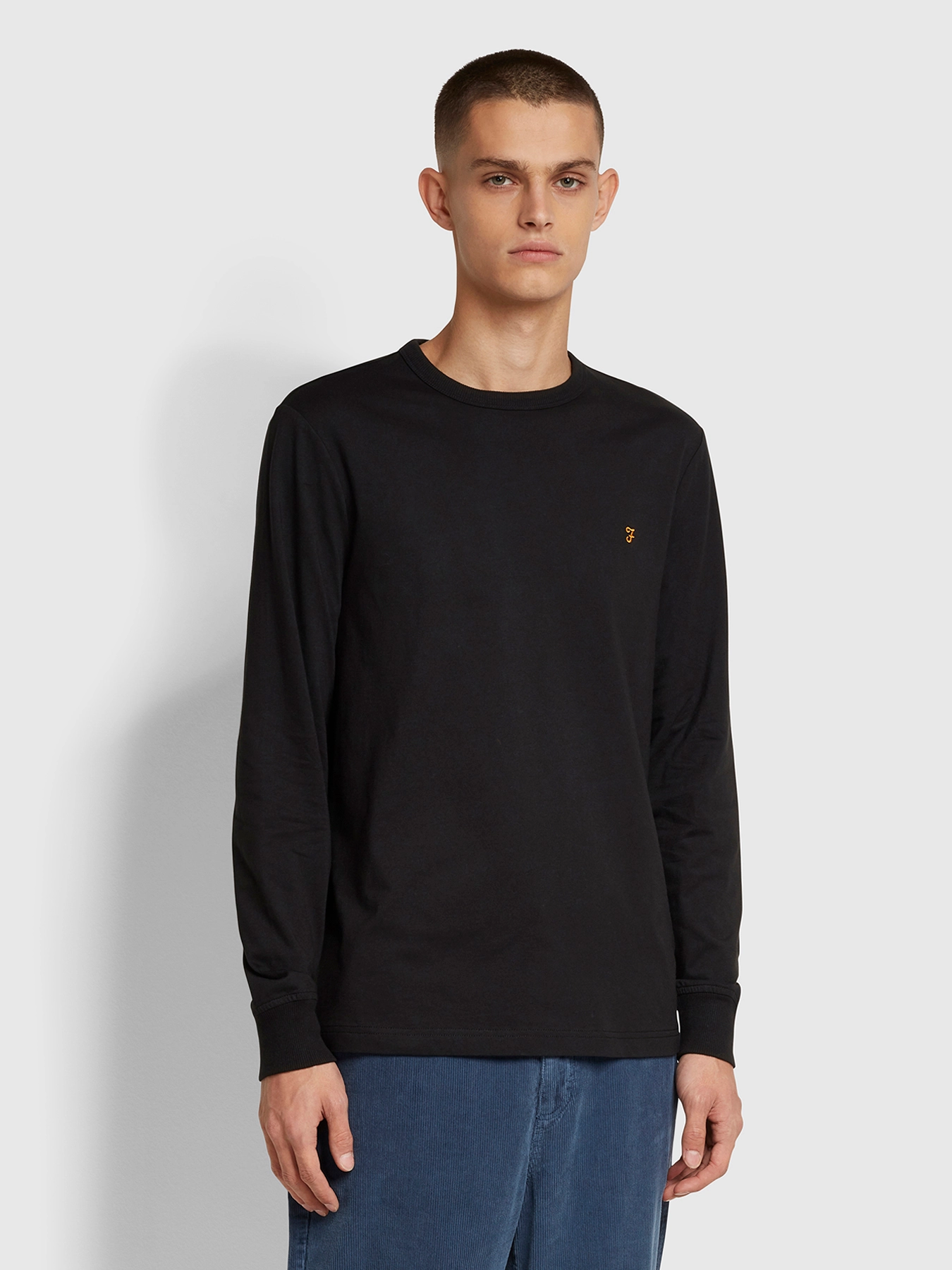 Farah - WORTHINGTON LS TEE - black - 2