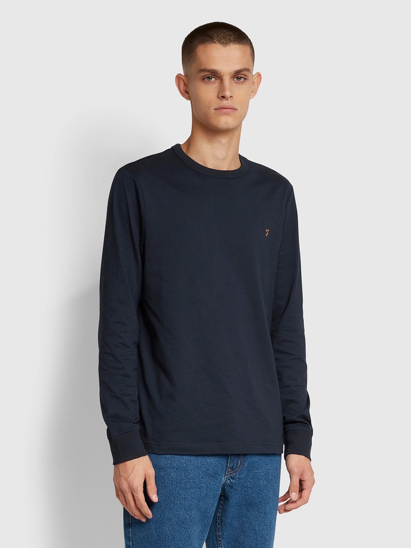 Farah - WORTHINGTON LS TEE - true navy - 2