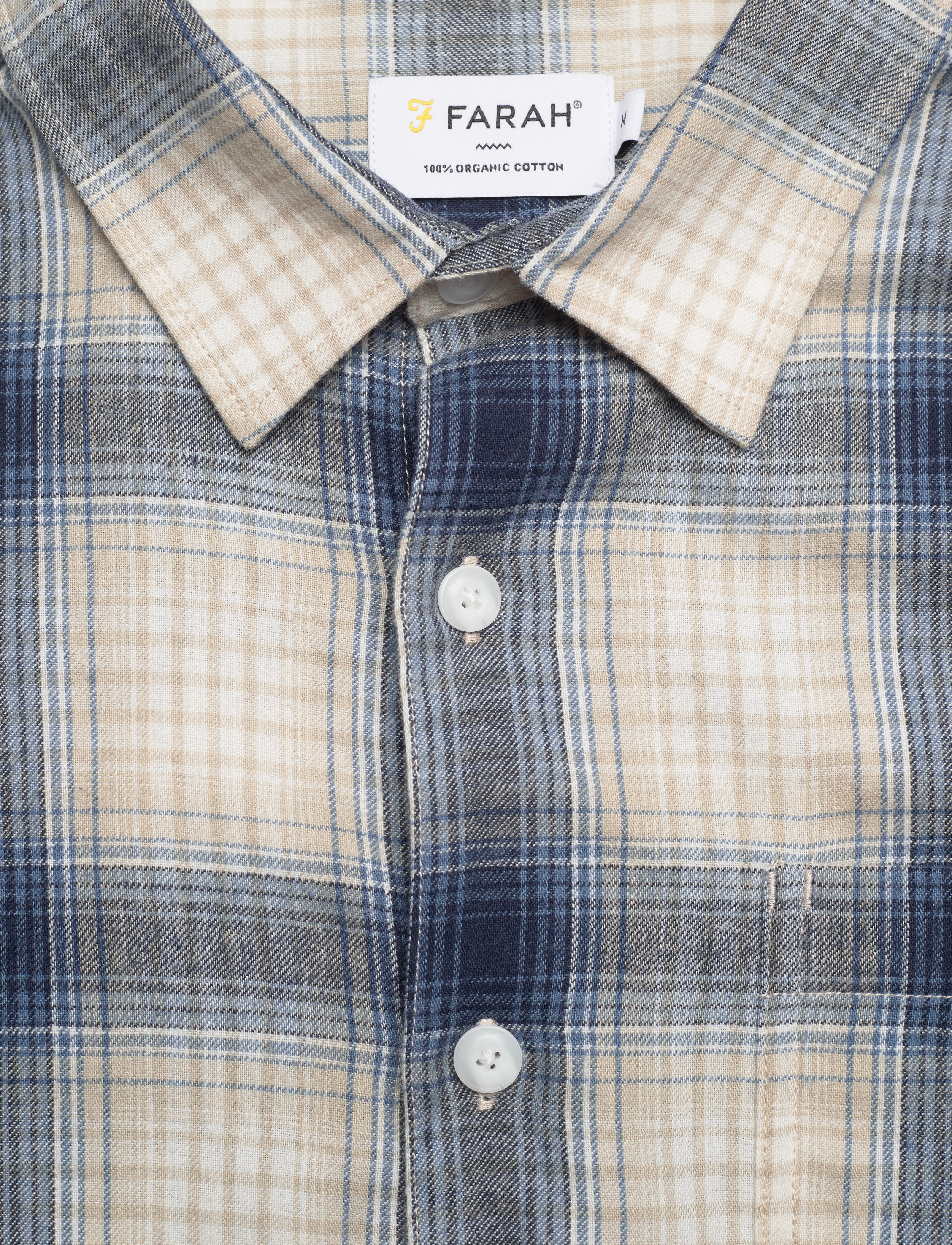 Farah - GREGORY LS CHECK - cream - 2