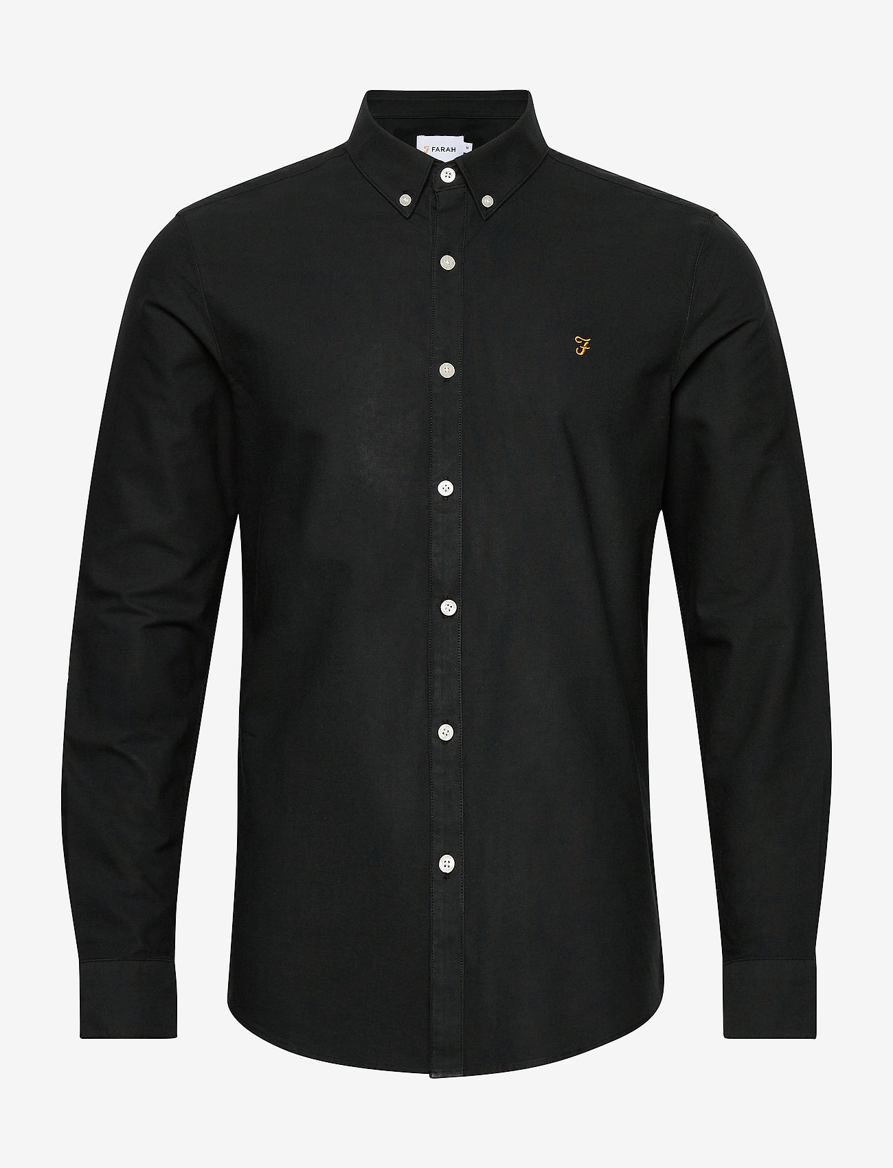 Farah - BREWER SLIM FIT COTTON OXFORD SHIRT - black ink - 0