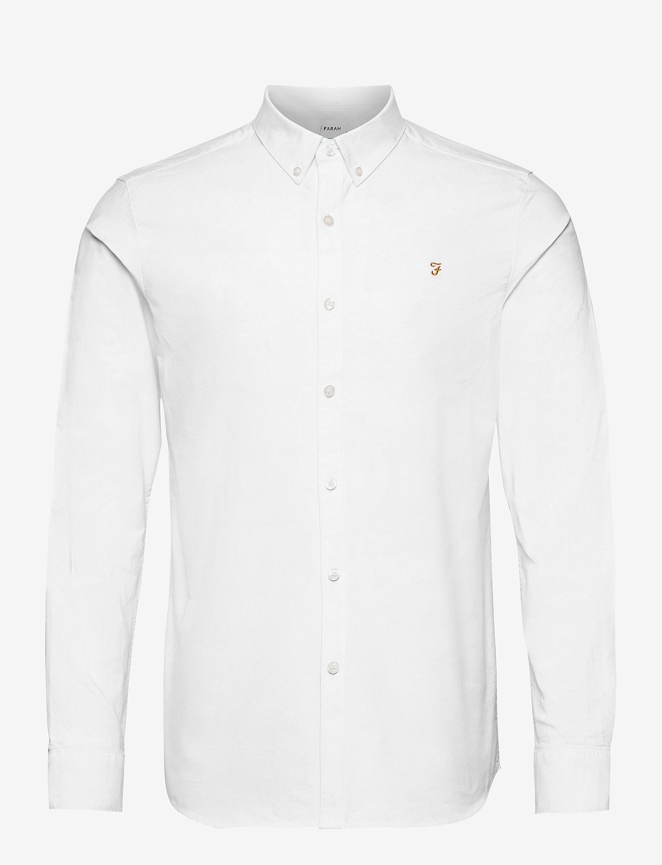 BREWER SLIM FIT COTTON OXFORD SHIRT - WHITE