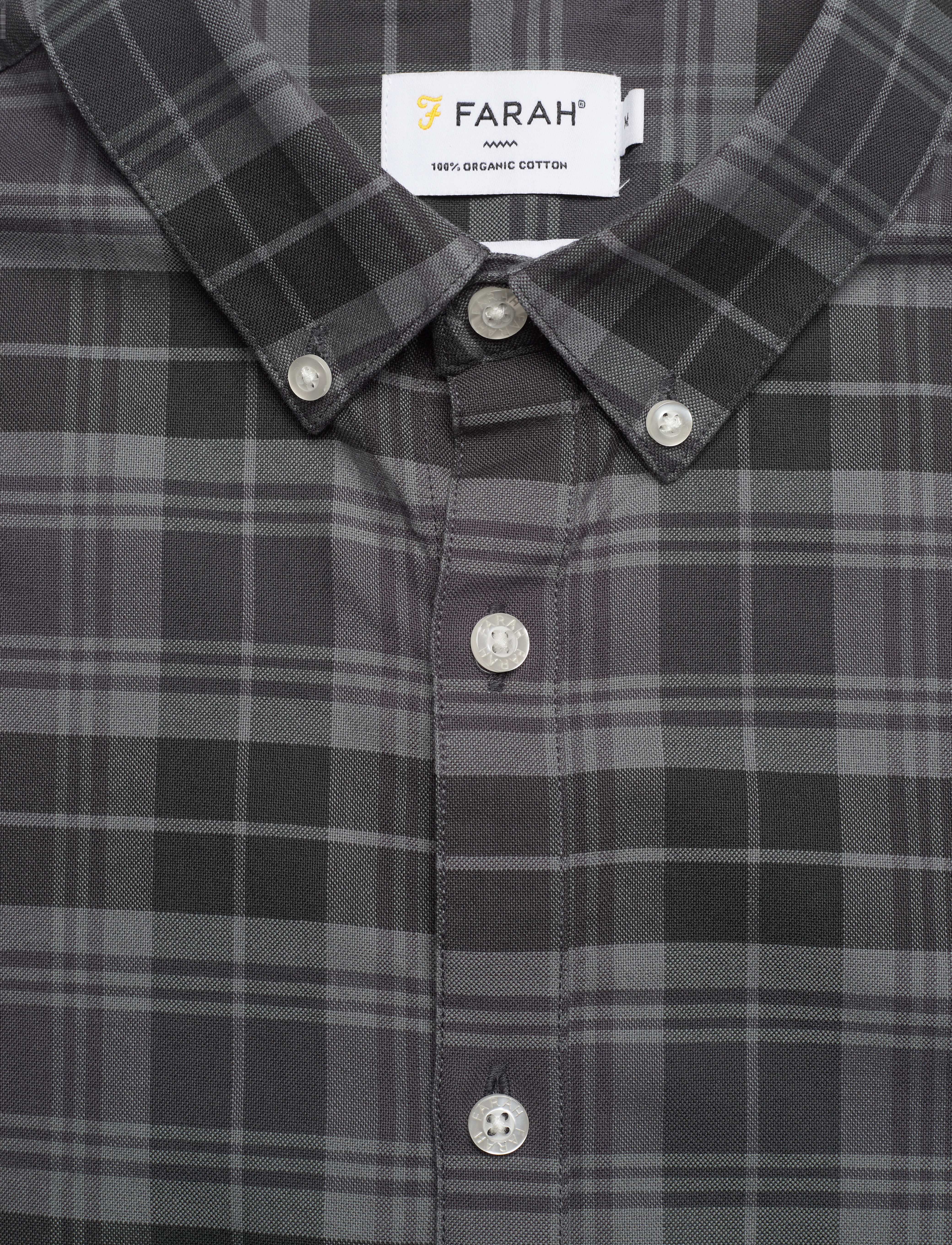 Farah - BREWER CHECK LS BD - battleship grey - 2