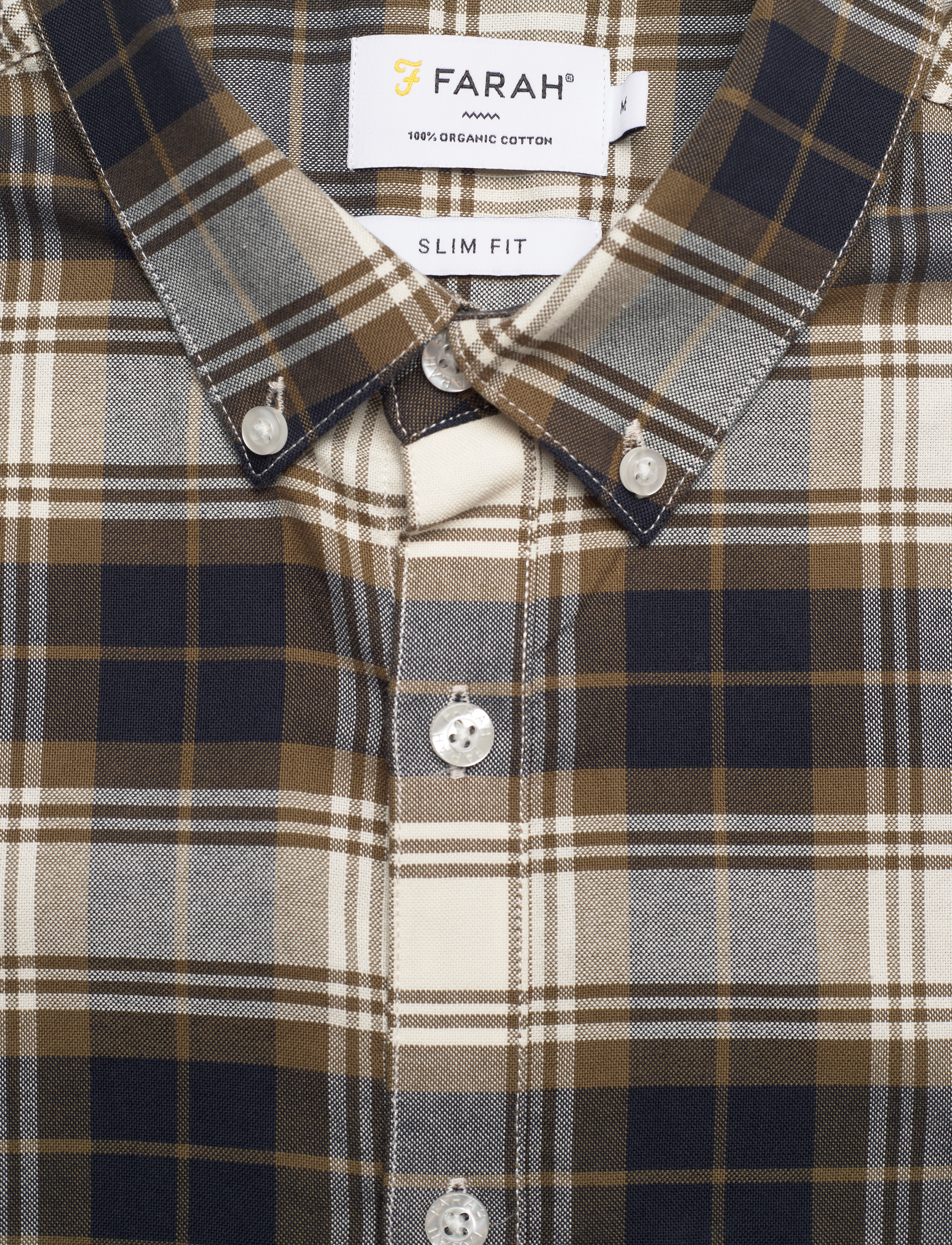 Farah - BREWER CHECK LS BD - green khaki - 2