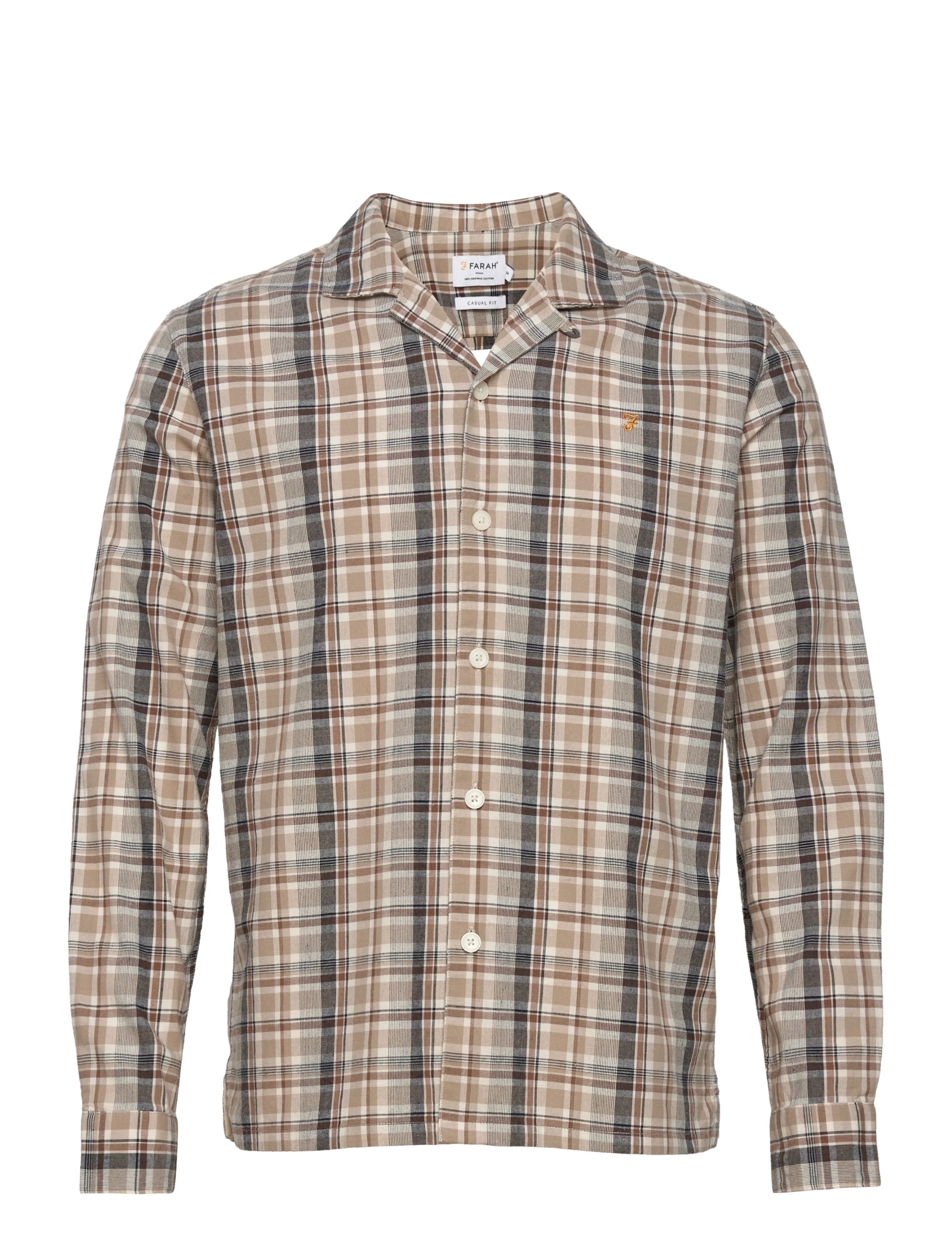 Farah - COUZENS LS CHECK REV - smoky brown - 0