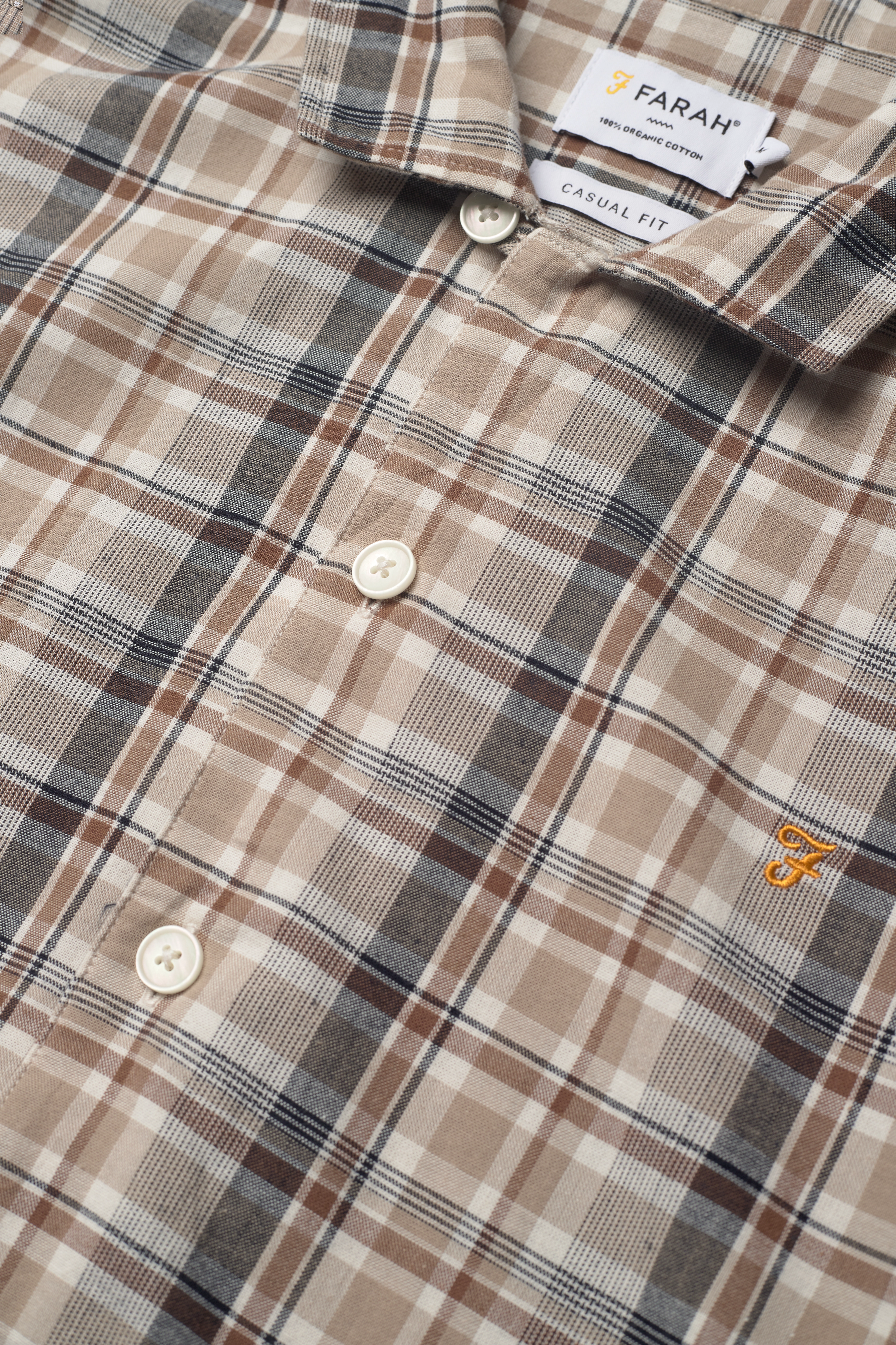 Farah - COUZENS LS CHECK REV - smoky brown - 3
