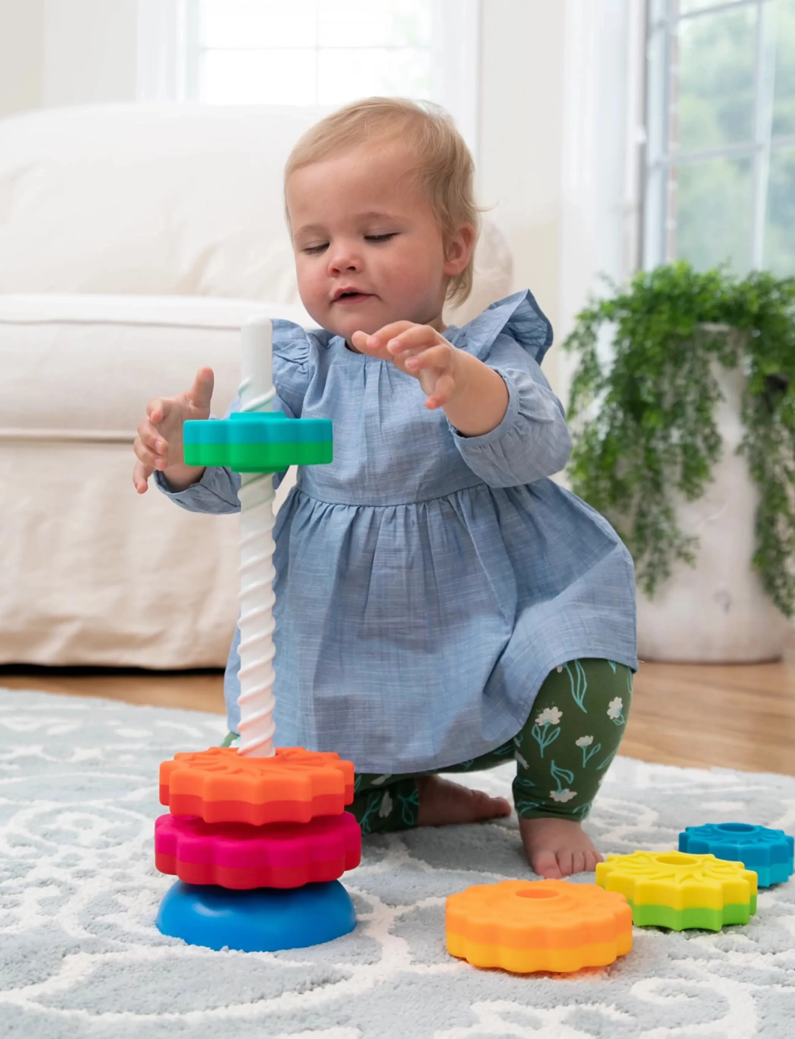 Fat Brain Legetøj Fat Brain Spin Again, One Size, Multi/patterned, Educational Legetøj > Stackable Blocks, Børn
