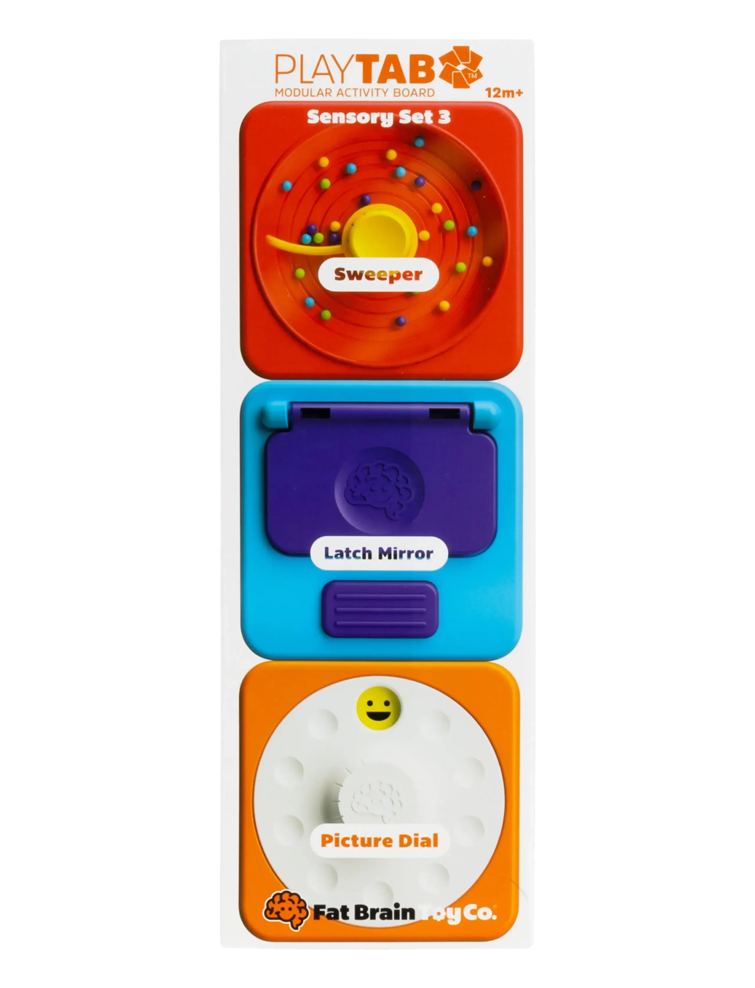 Fat Brain Toys Fat Brain Play Tab Sensory Set 3, Børn, Motor Skills Legetøj, Multi/mønstret, Str: ONE SIZE