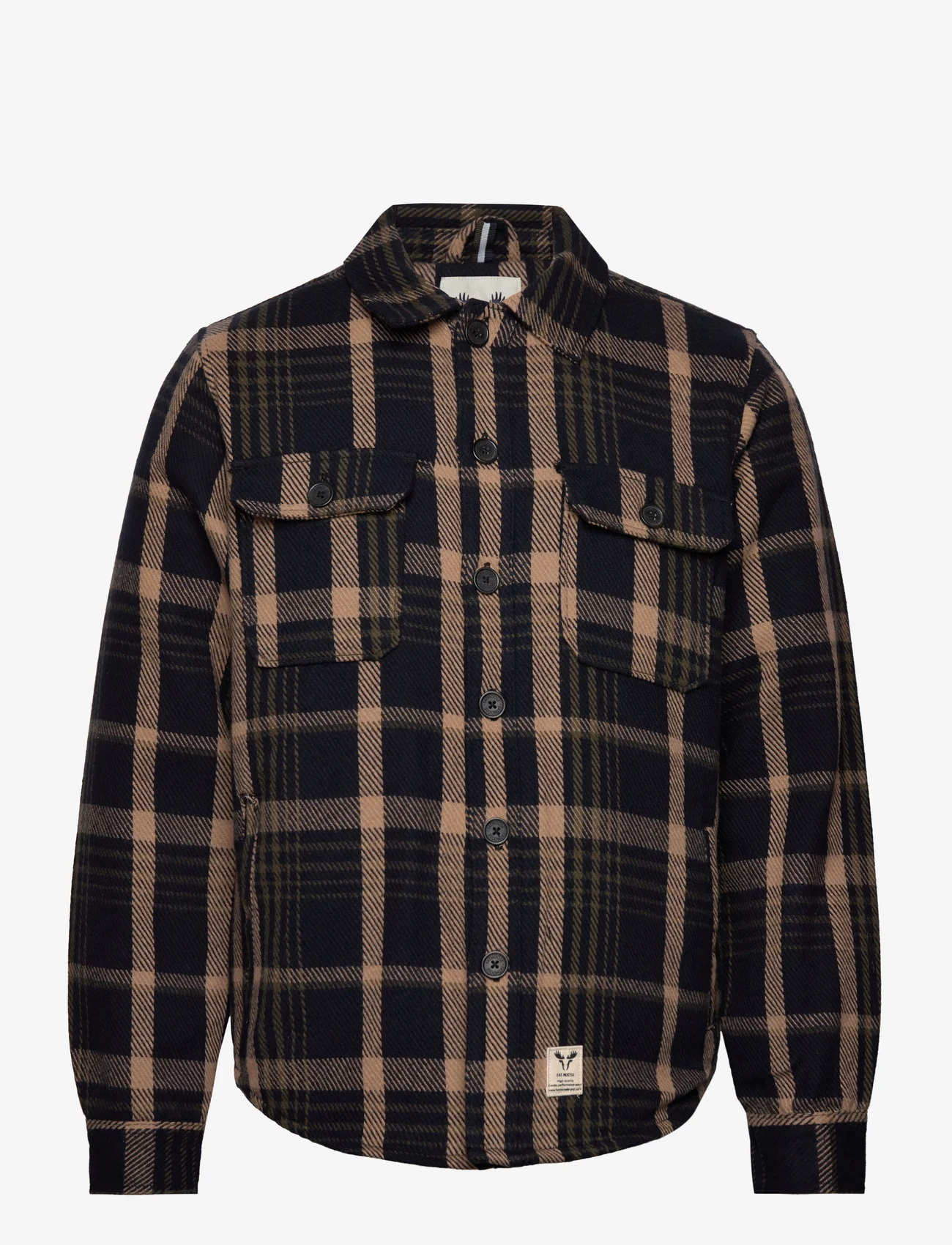 Fat Moose - Connor Quilt Overshirt - män - navy checked - 0