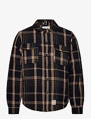 Fat Moose - Connor Quilt Overshirt - menn - navy checked - 0
