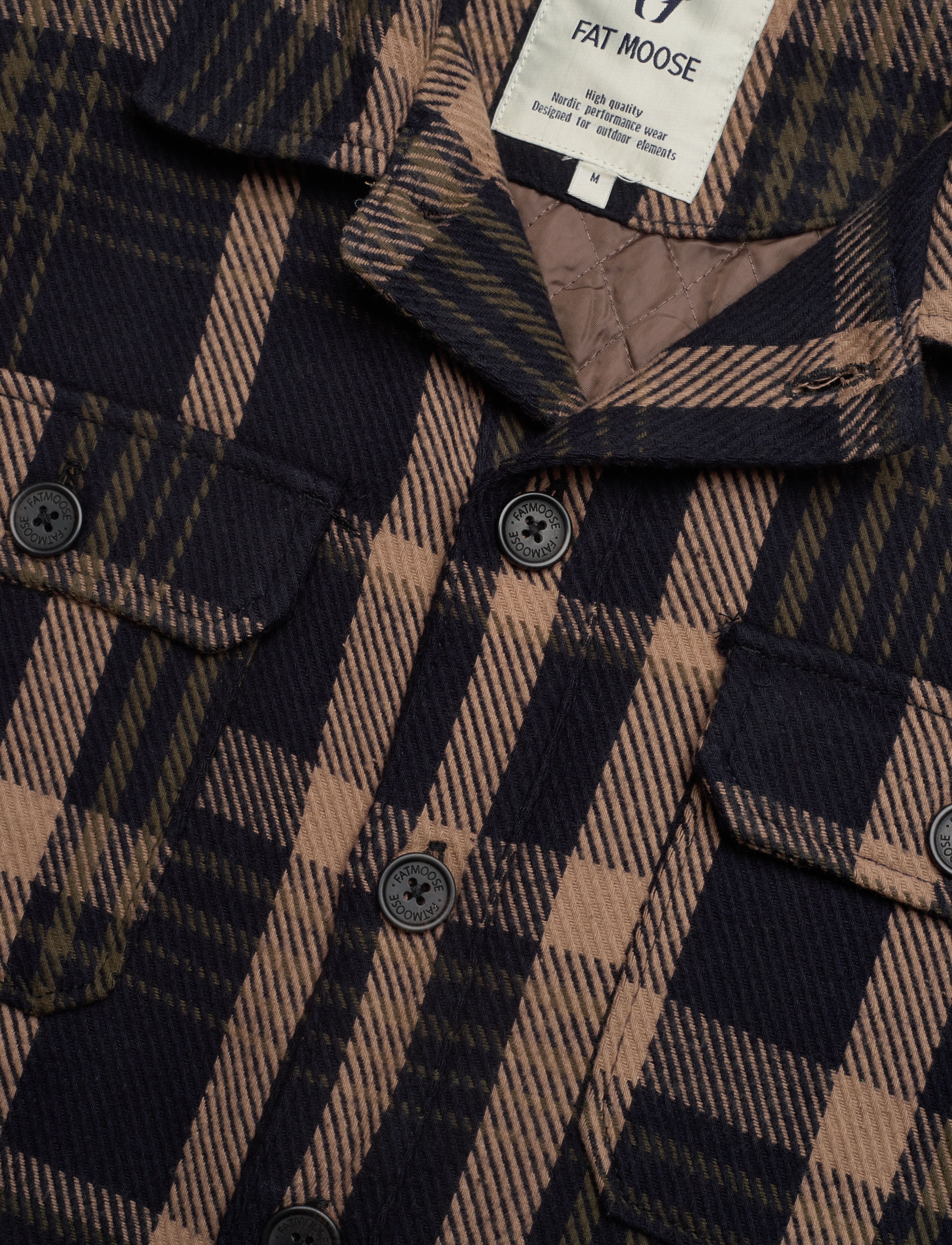 Fat Moose - Connor Quilt Overshirt - navy checked - 2