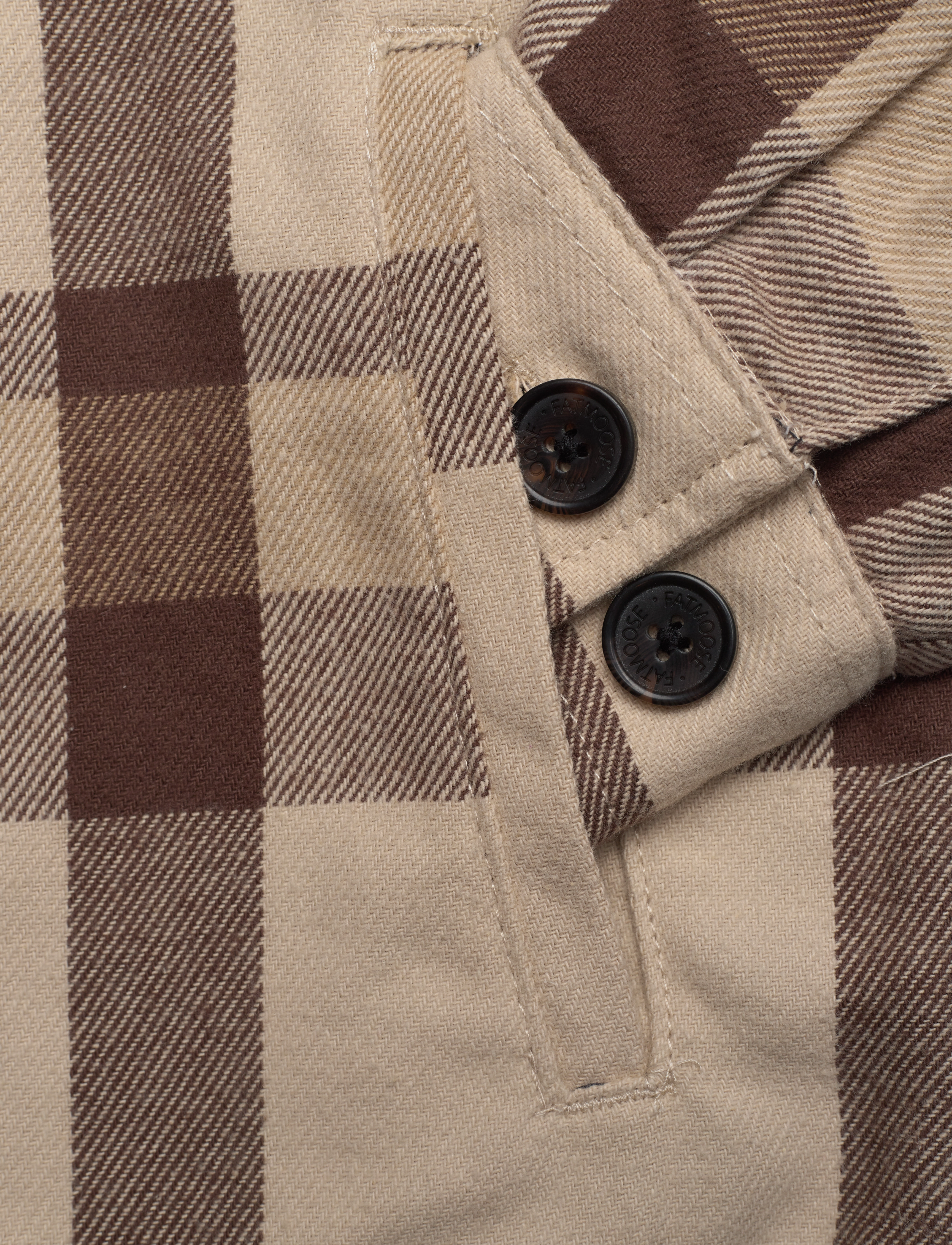 Fat Moose - Isaac Quilt Overshirt - ecru check - 3