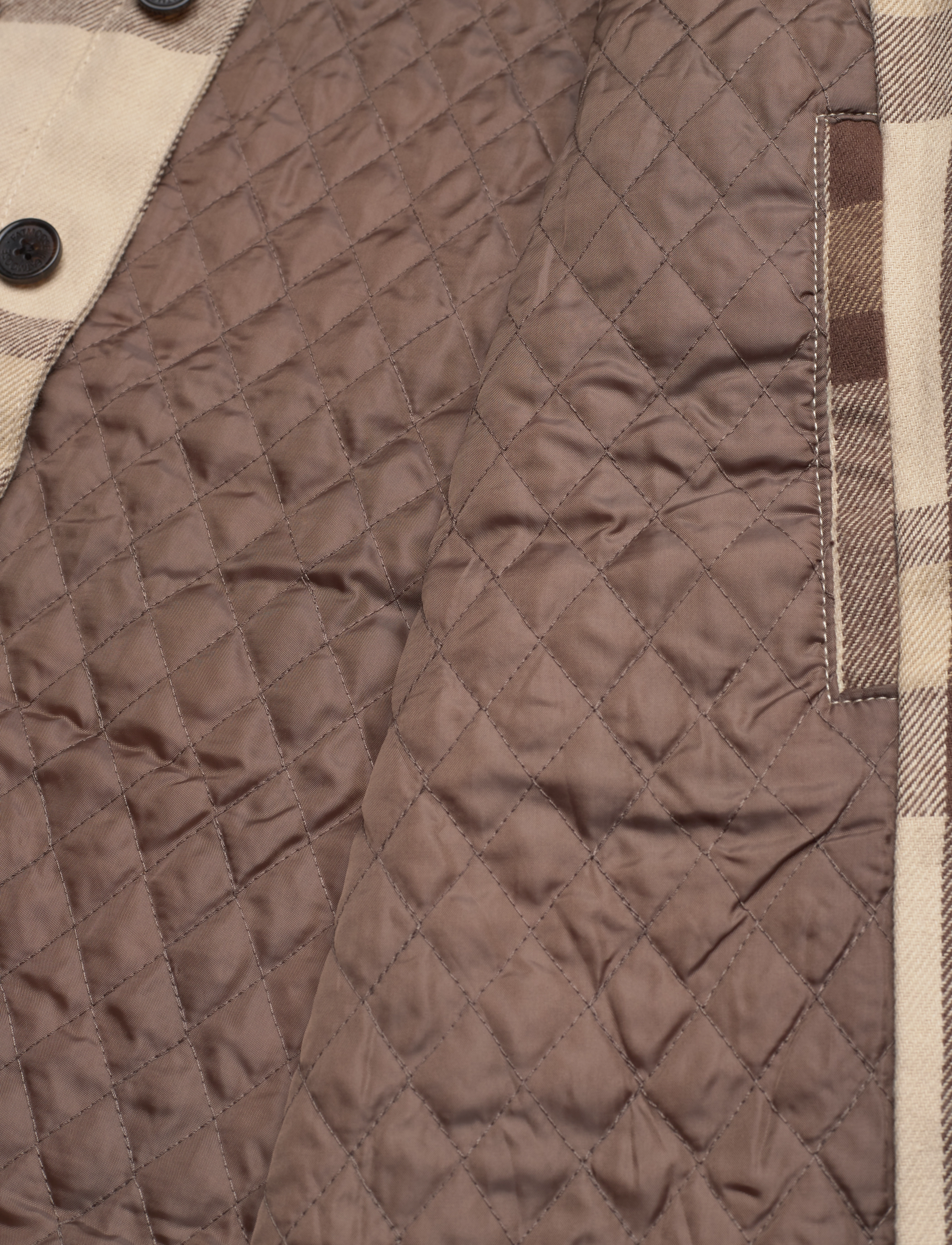 Fat Moose - Isaac Quilt Overshirt - ecru check - 4
