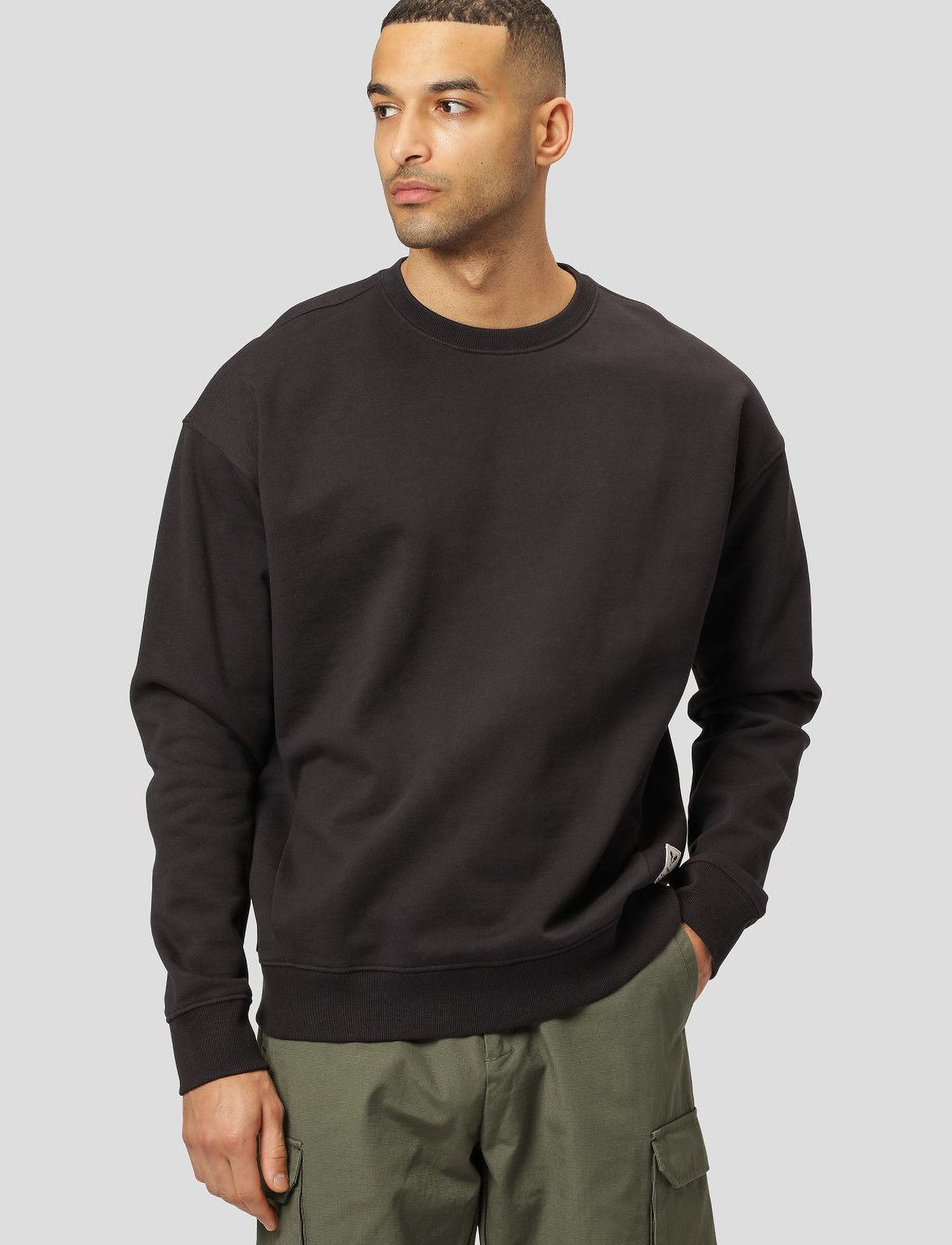 Fat Moose - Nelson Organic Crew - megztiniai ir džemperiai - black - 1