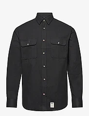 Fat Moose - Glenn Flannel Shirt LS - tavalised t-särgid - black - 0