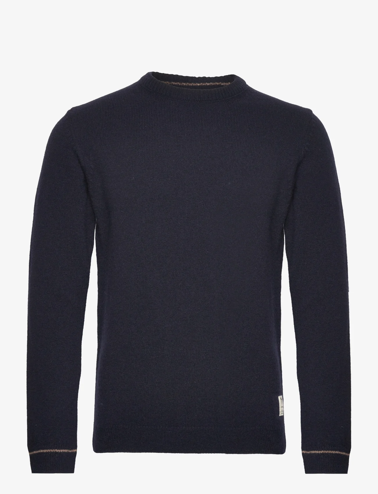 Fat Moose - Cameron O-Neck Knit - knitted round necks - navy mix - 0