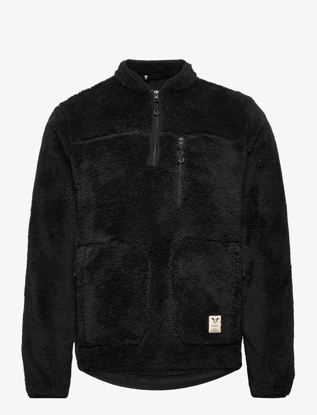Fat Moose - Pine Half Zip Fleece - mid layer jackets - black - 0