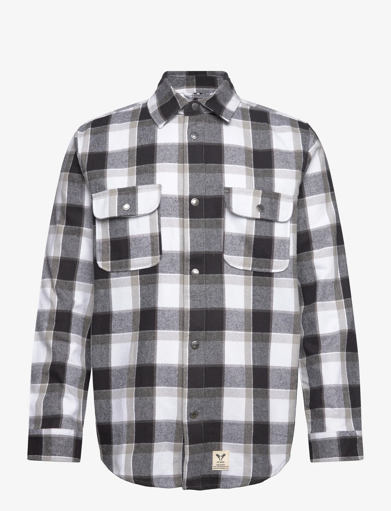 Fat Moose - Adrian Cotton Check Shirt - ruutupaidat - black check / mid grey check - 0