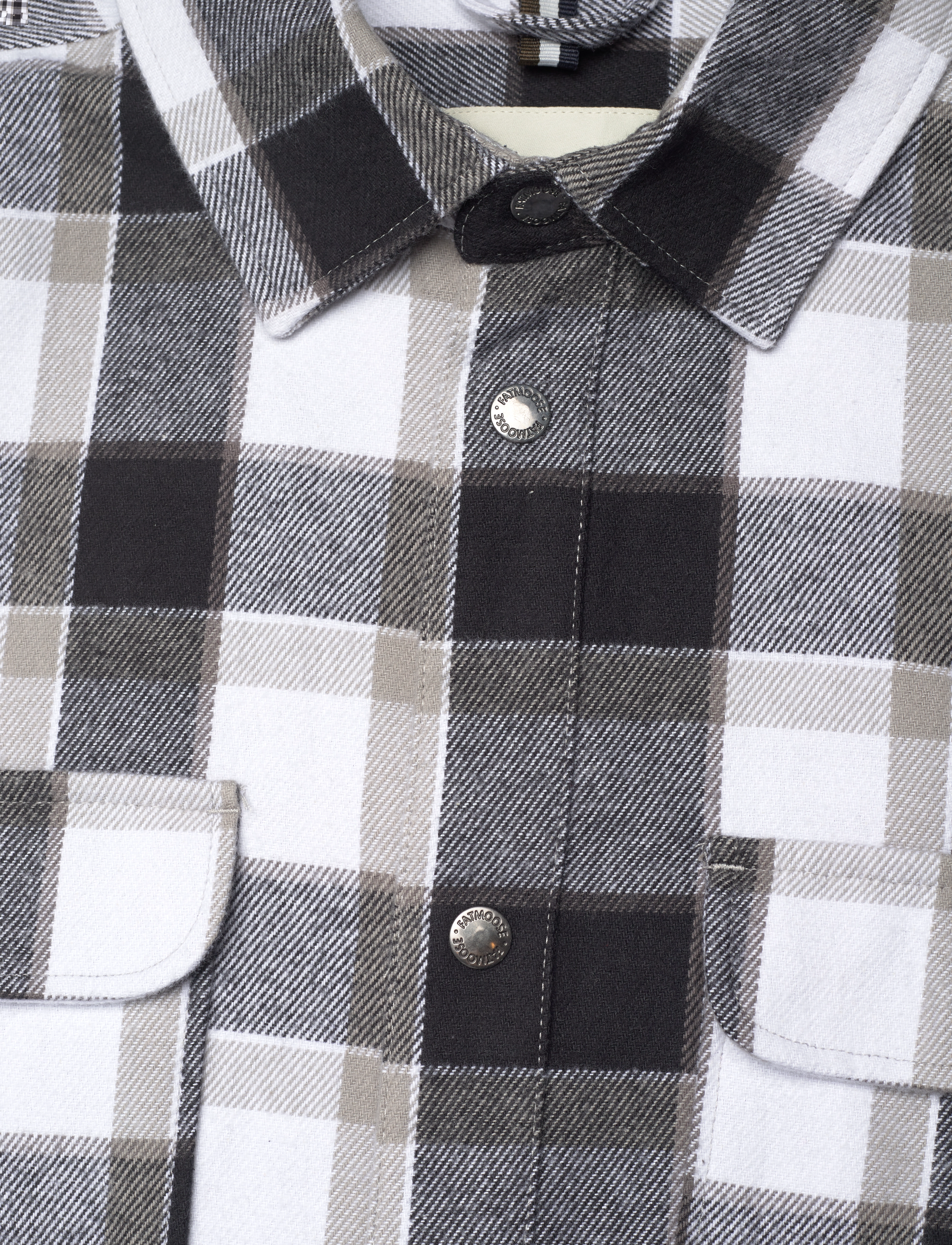 Fat Moose - Adrian cotton check shirt - mehed - black check / mid grey check - 3
