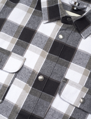 Fat Moose - Adrian Cotton Check Shirt - languoti marškiniai - black check / mid grey check - 4