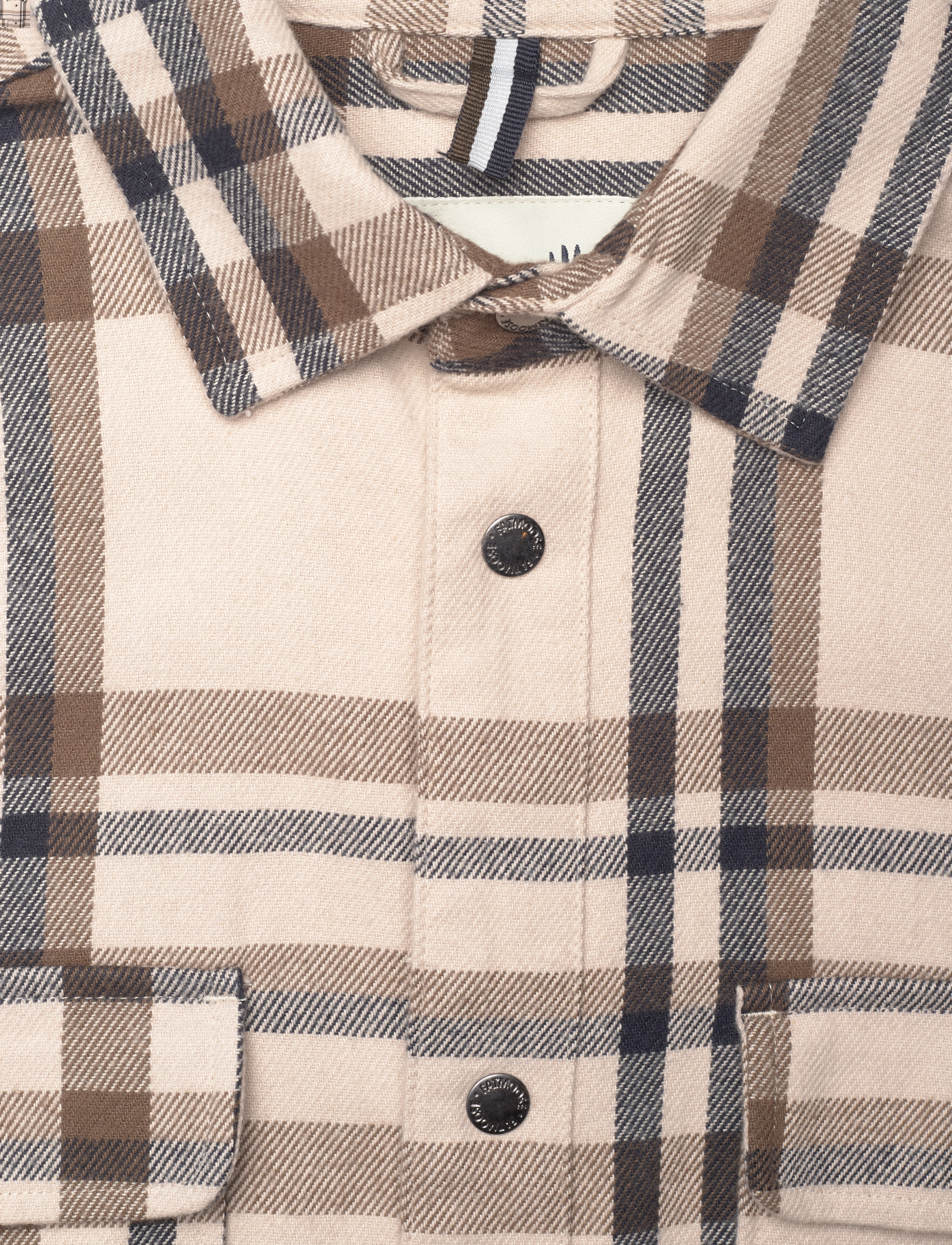 Fat Moose - Adrian cotton check shirt - mænd - ecru/brown check - 3