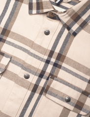 Fat Moose - Adrian Cotton Check Shirt - rutiga skjortor - ecru/brown check - 4