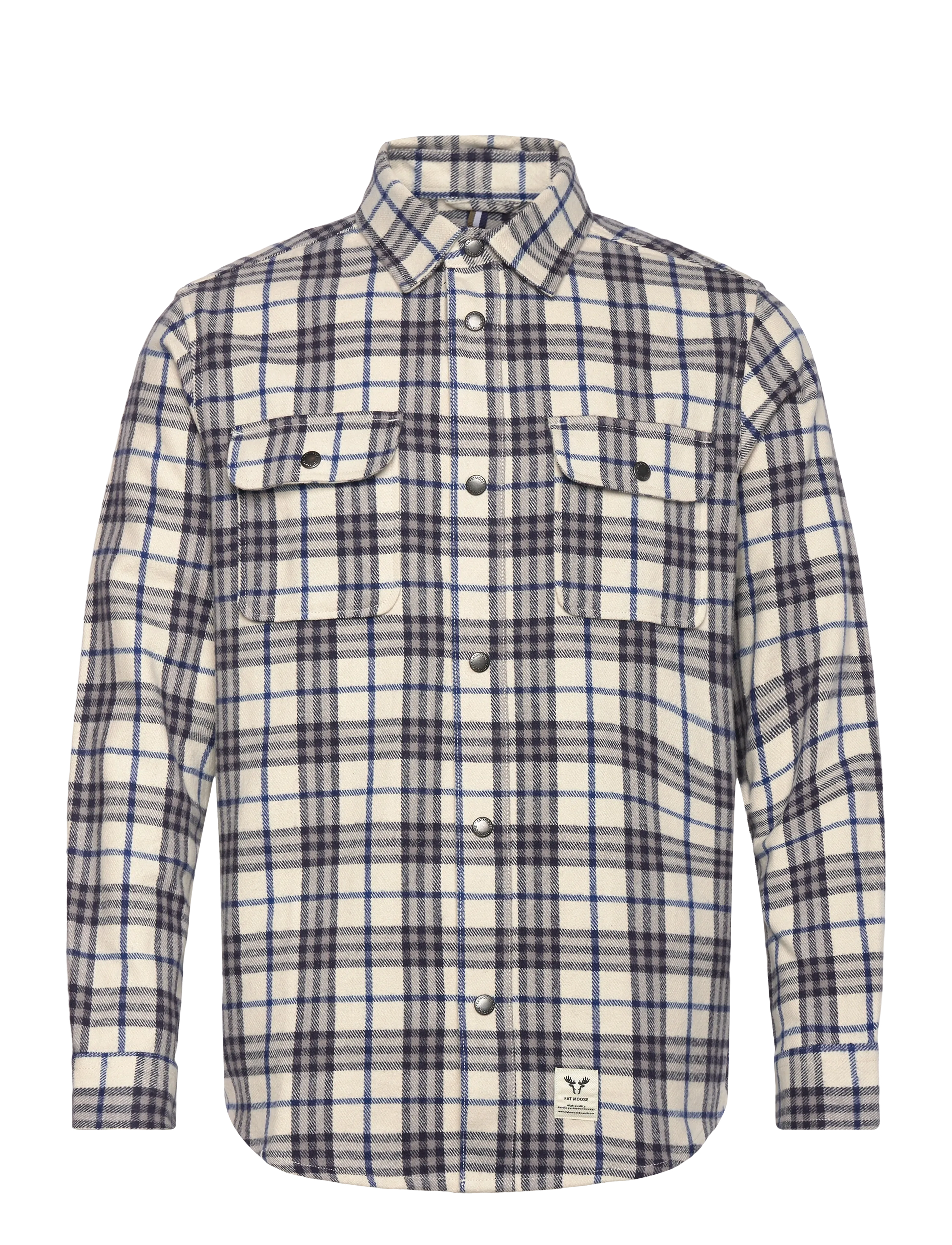 FAT MOOSE Adrian Baumwolle Check Shirt Navy - S - Herren