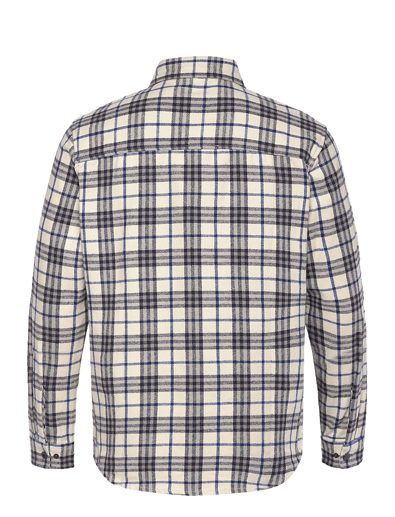 Fat Moose - Adrian cotton check shirt - flannel-skjorter - ecru/dark navy - 2