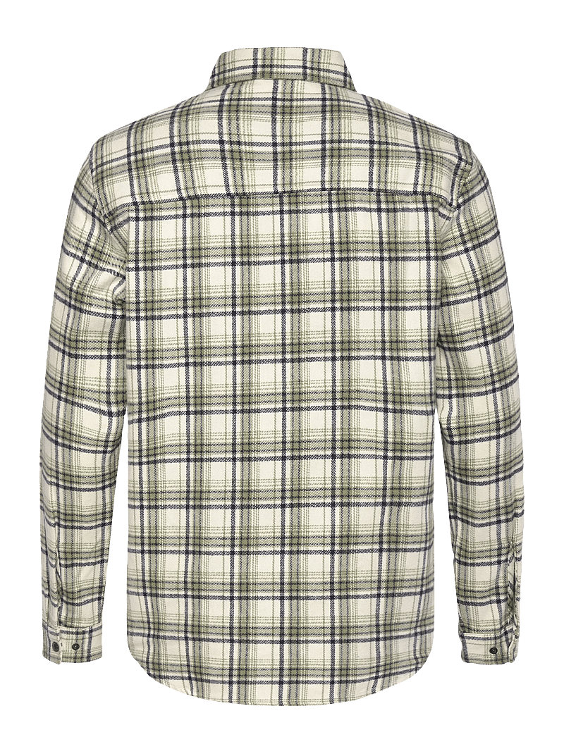 Fat Moose - Adrian cotton check shirt - flanell-hemden - ecru/dusty green - 2