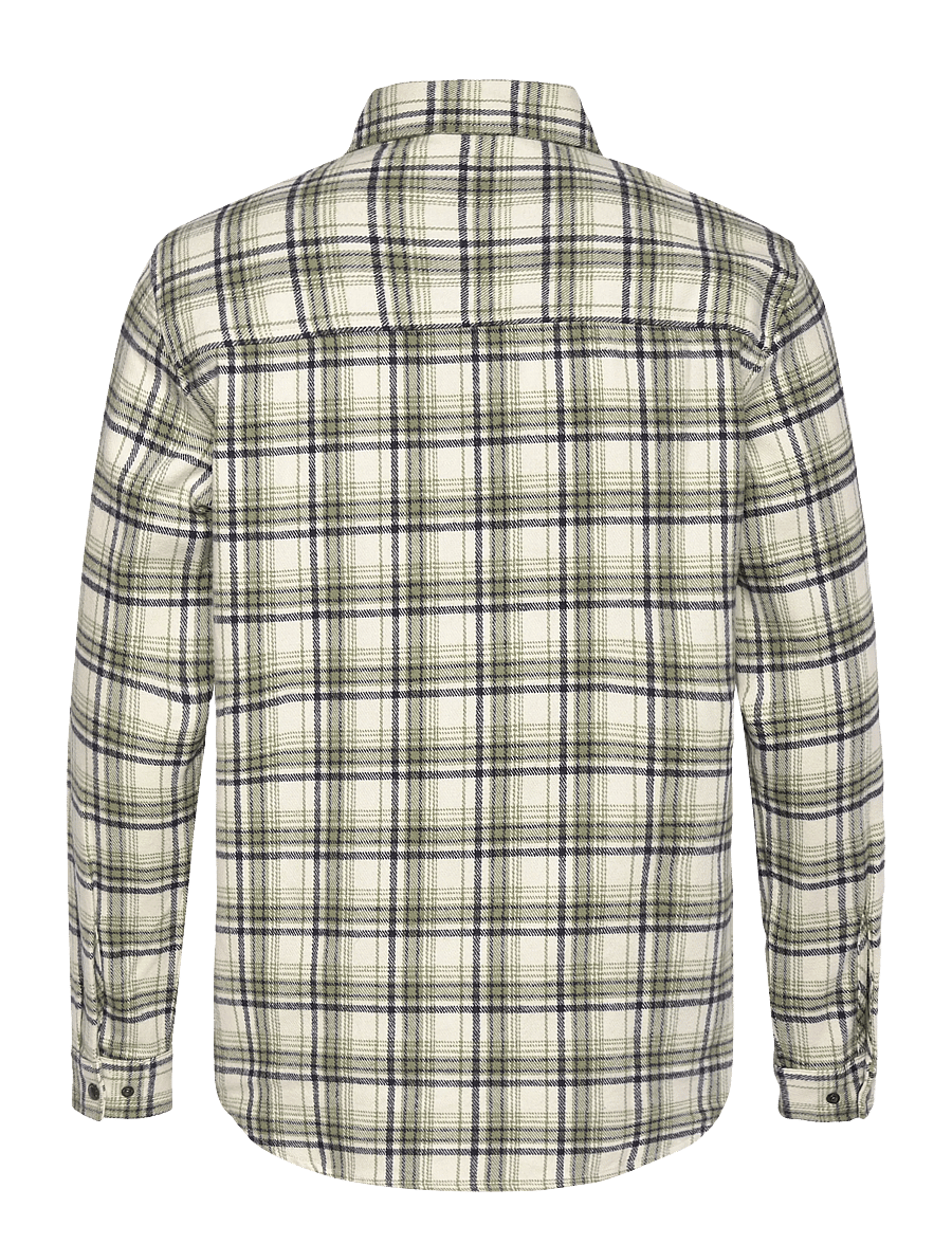 Fat Moose - Adrian cotton check shirt - flanell-hemden - ecru/dusty green - 2