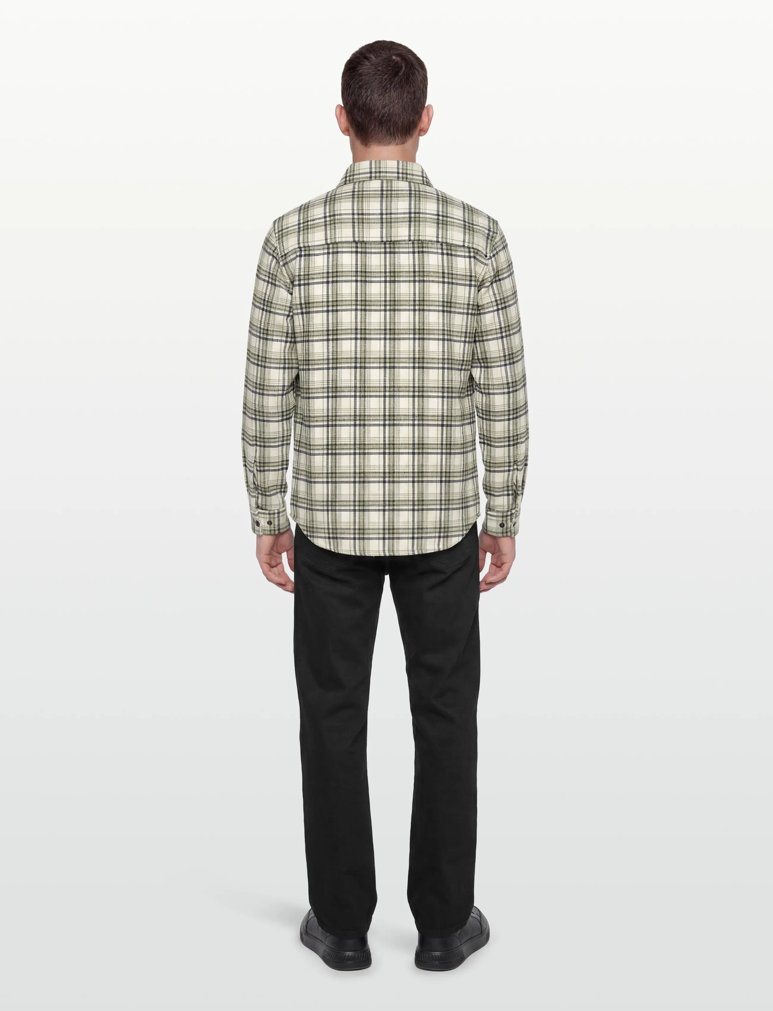 Fat Moose - Adrian cotton check shirt - flannel shirts - ecru/dusty green - 4
