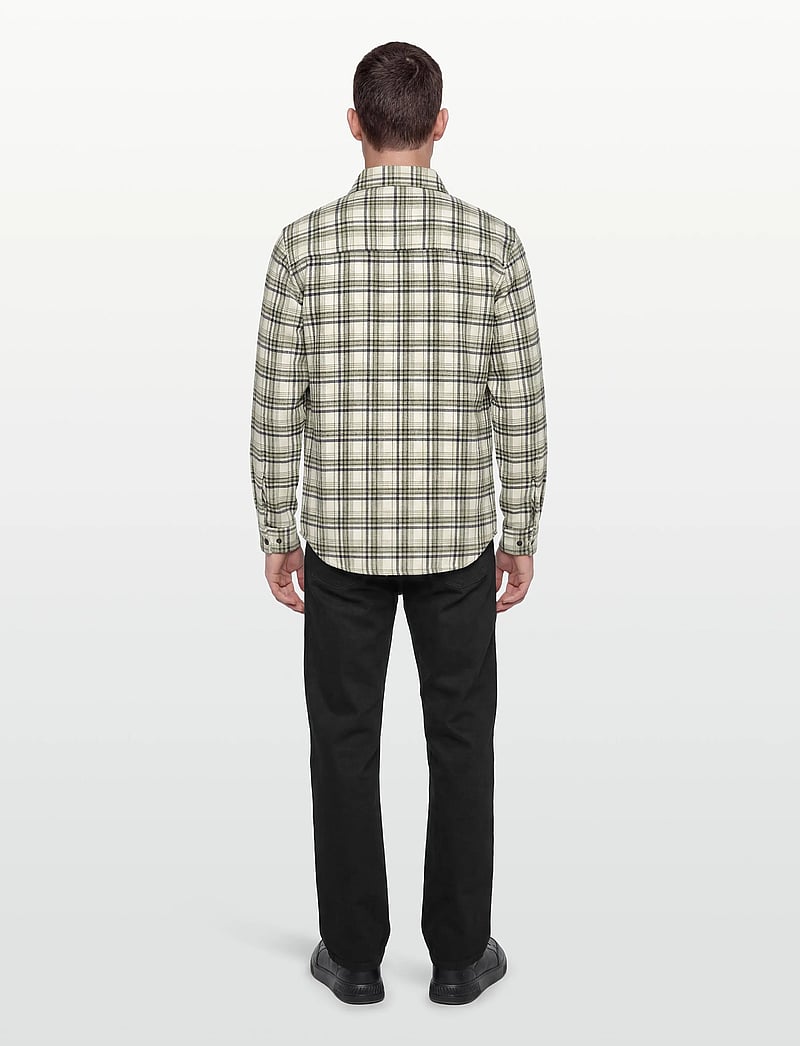 Fat Moose - Adrian cotton check shirt - flanell-hemden - ecru/dusty green - 4
