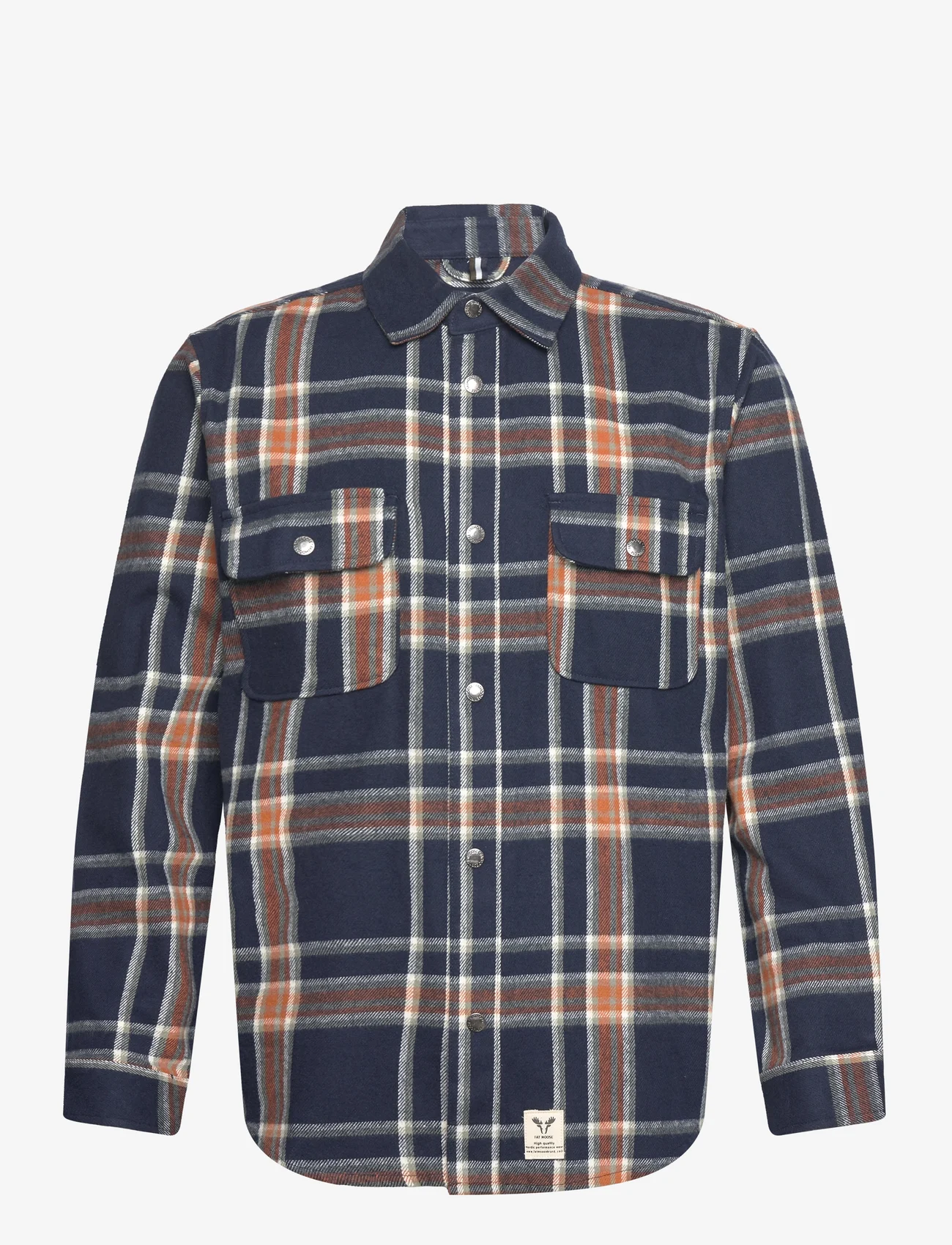 Fat Moose - Adrian Cotton Check Shirt - checkered shirts - navy check - 0