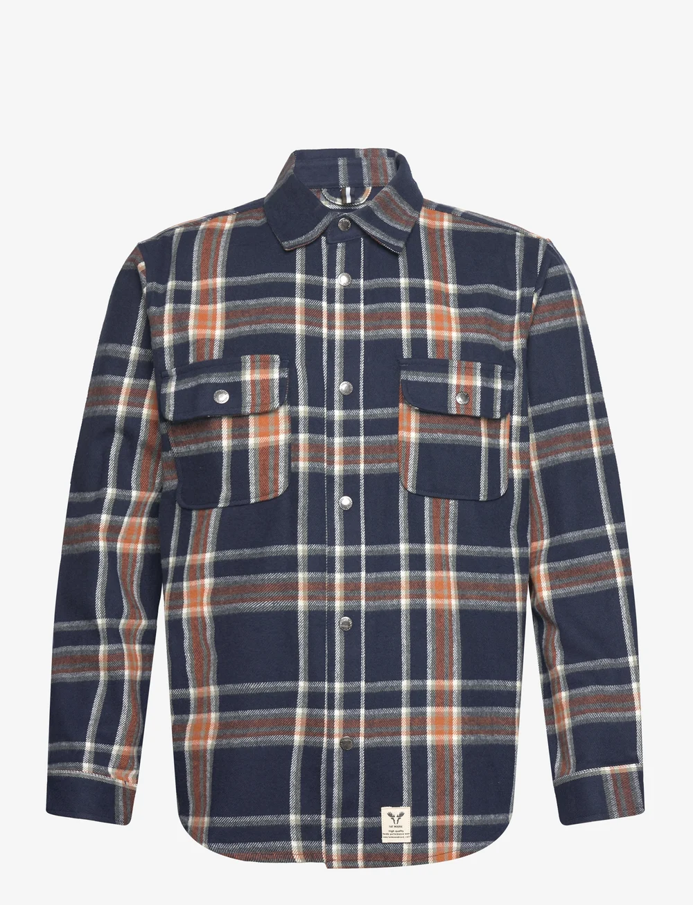 Fat Moose - Adrian cotton check shirt - flanell-hemden - navy check - 1